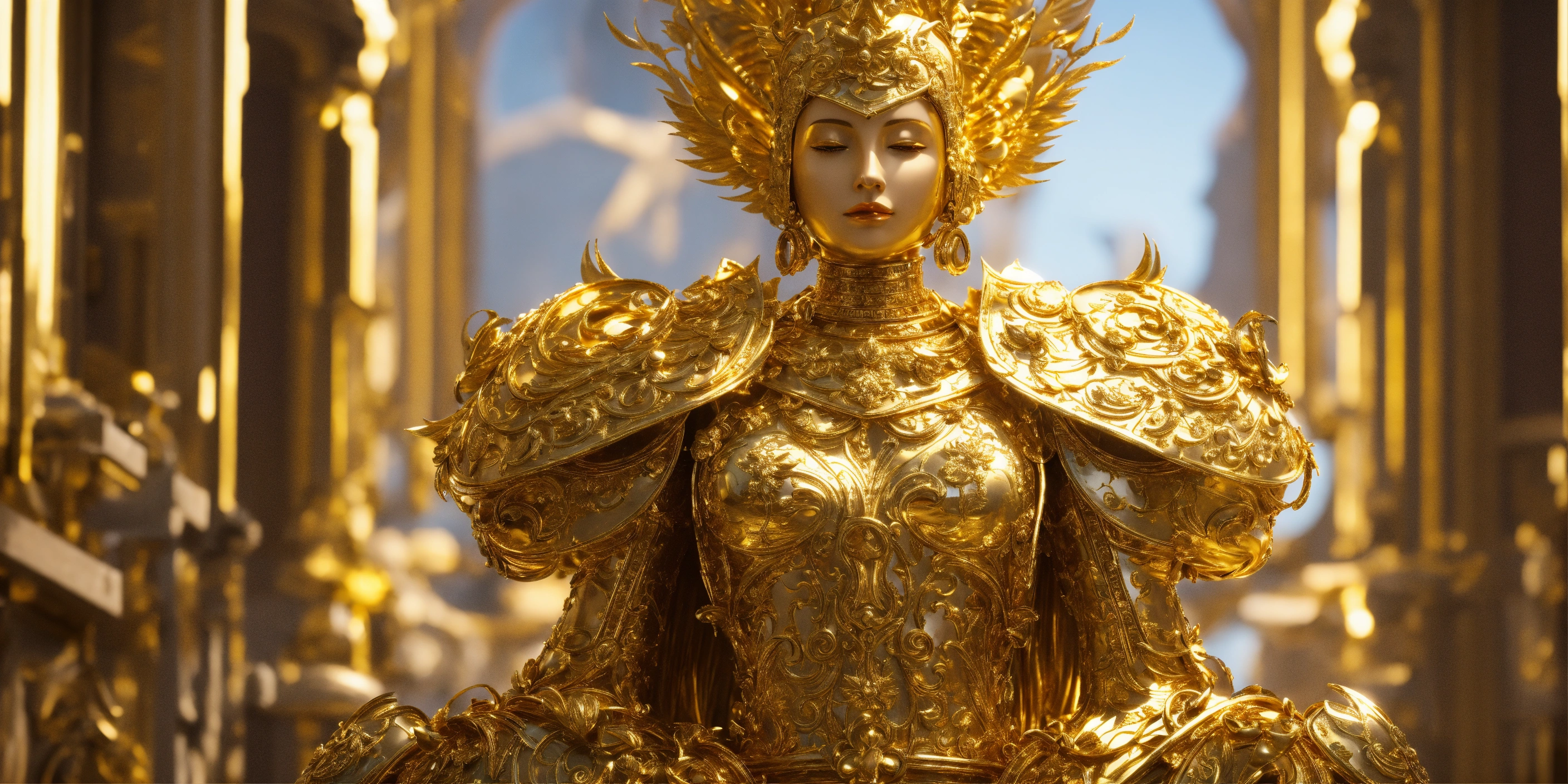 Lexica - Automated divinity, gold, breathtaking, 4K resolution, Blender