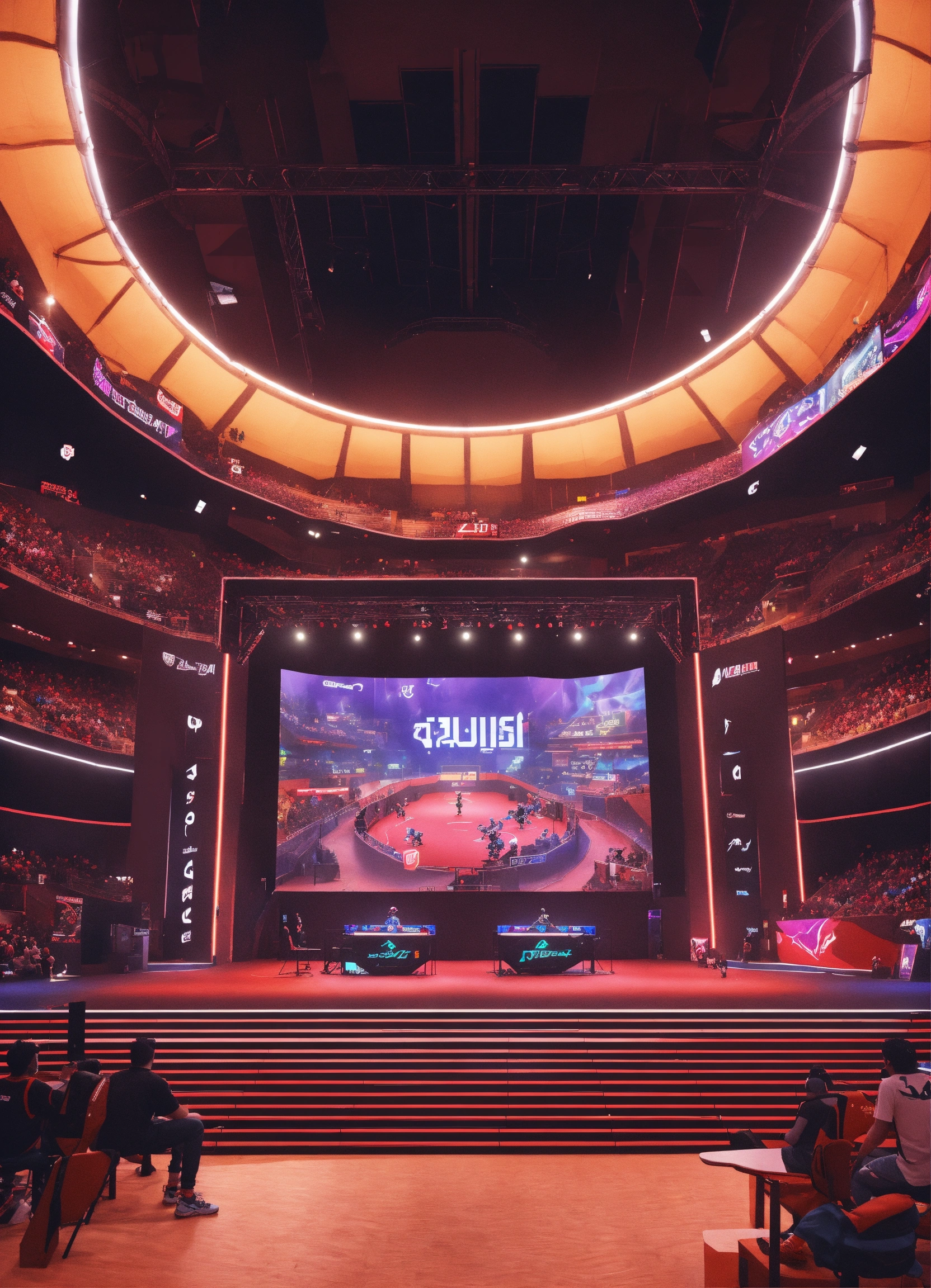 Lexica - Generate an image of a small esports venue's indoor stage ...