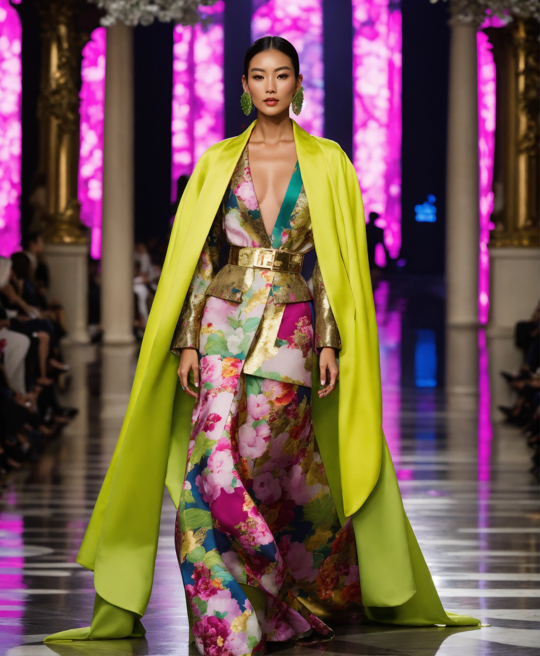 Lexica Ultra realistic full body photo of a stylish Japanese model walking the runway