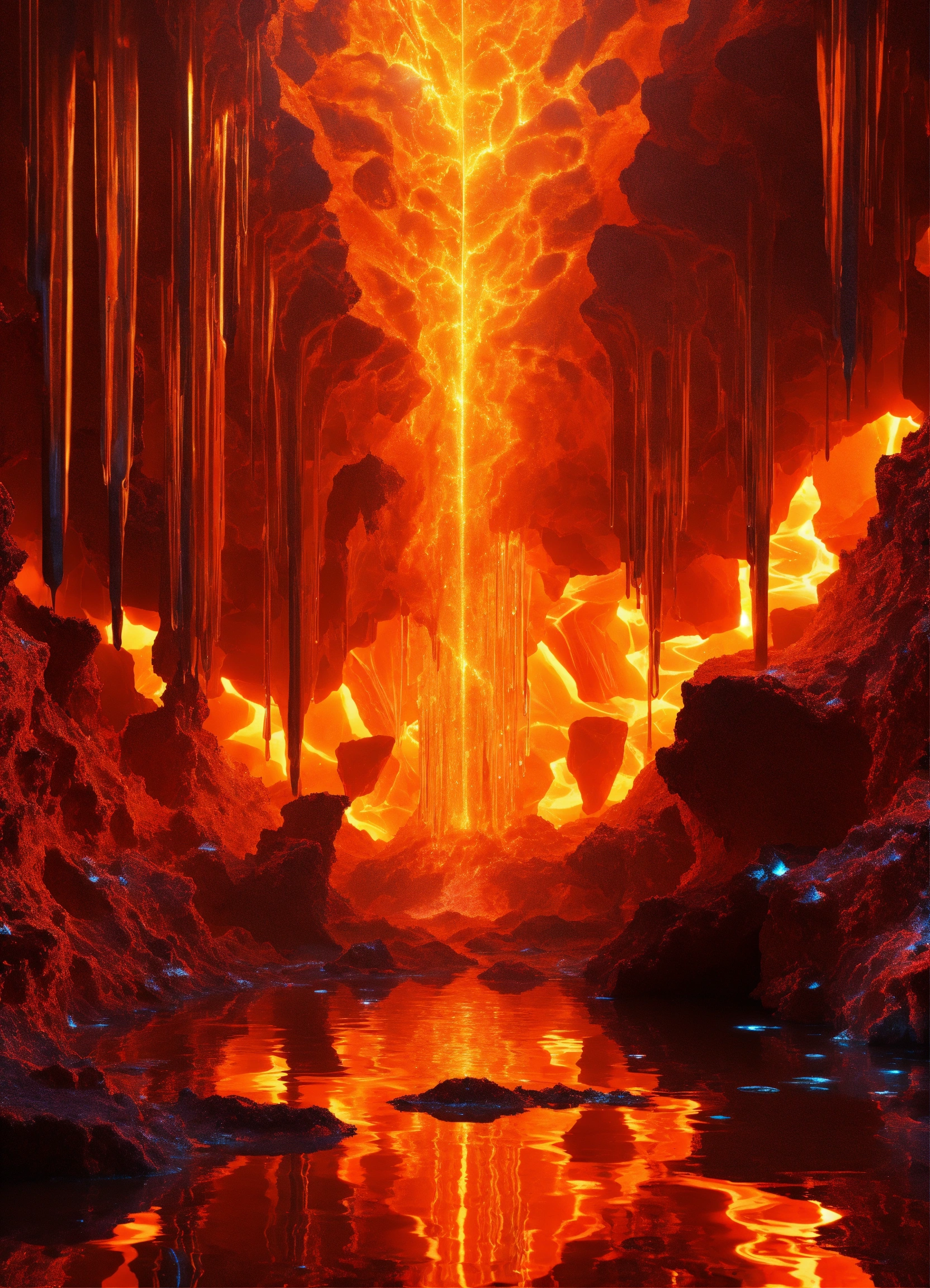 Lexica - Fractal, crystalized water, light rays, ink drops, magma lighting