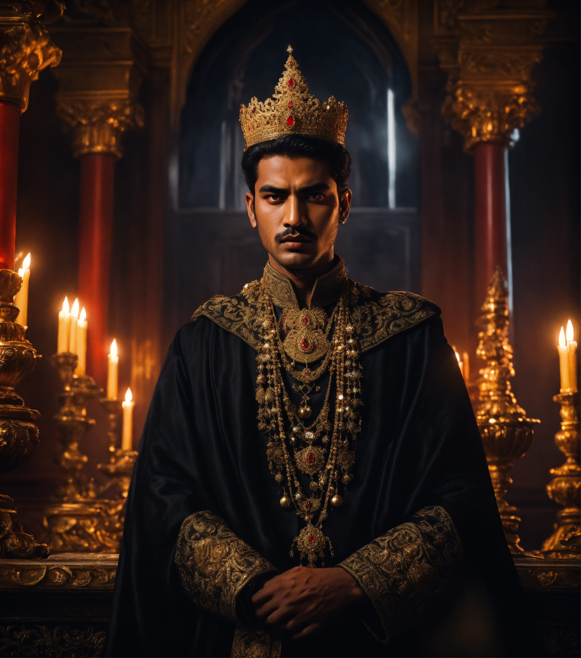 Lexica Dark, mysterious and dramatic fantasy headshot of a young