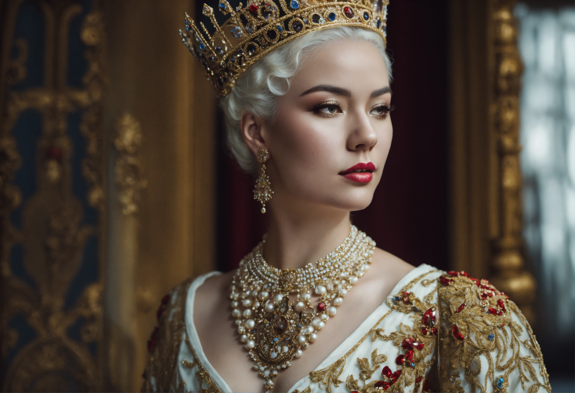 Lexica - Take photos of different queens in reference style,White skin
