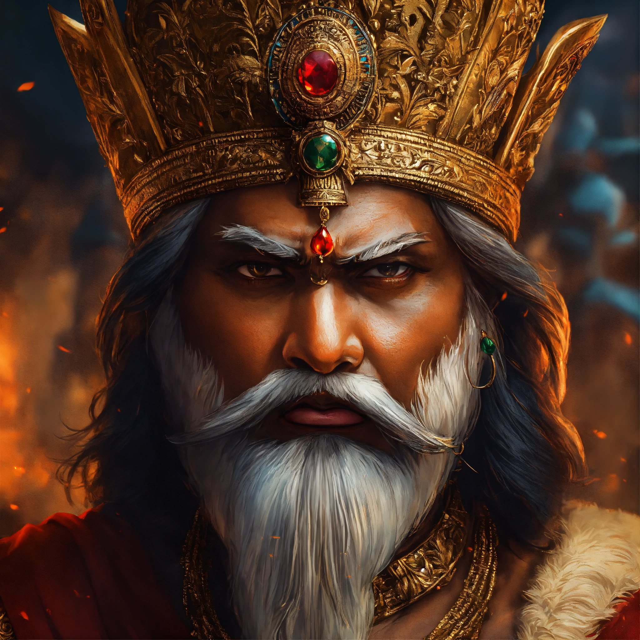 Lexica - Indian king akhira angry face