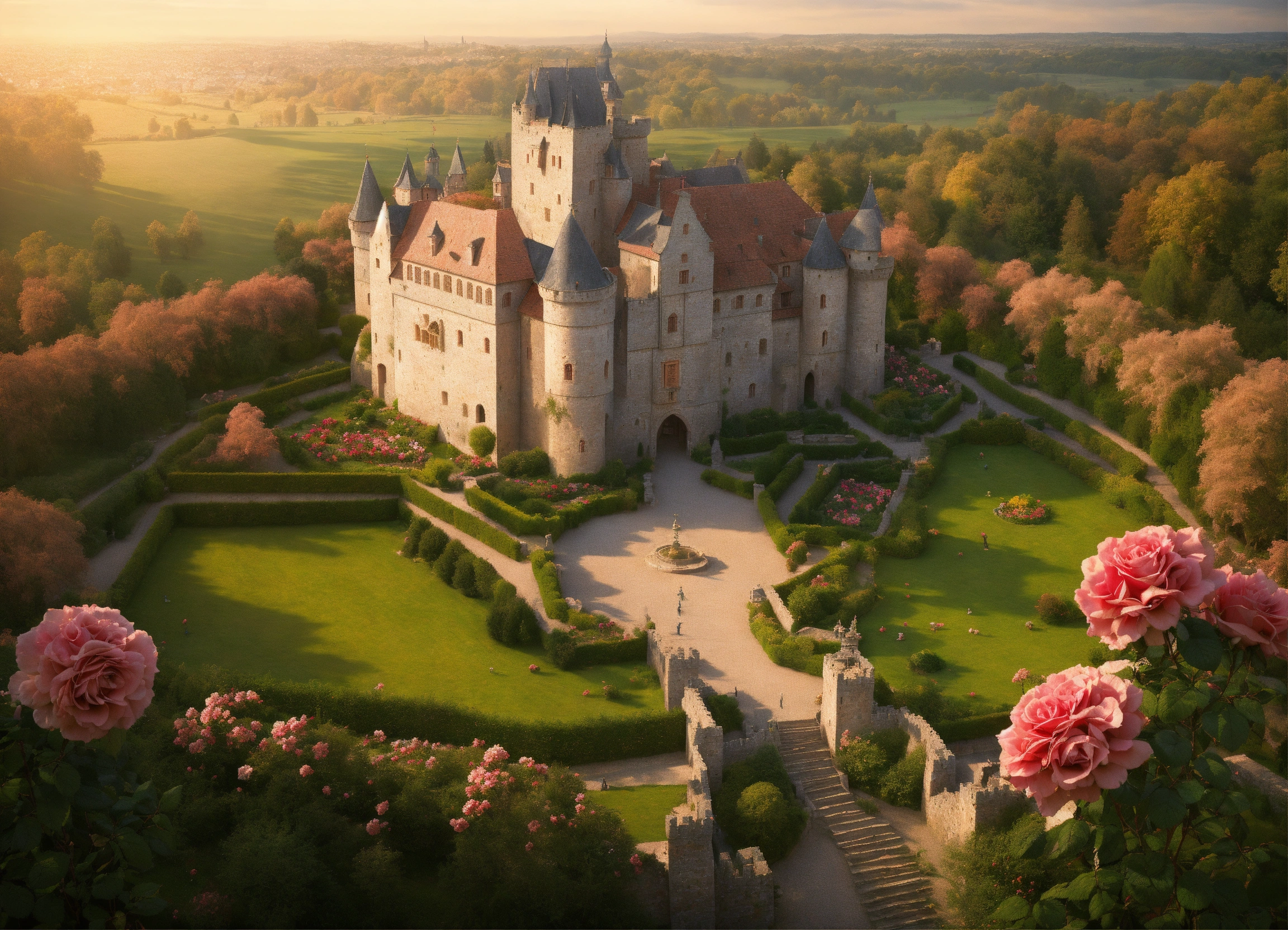 Lexica - Ultra realistic, photorealistic, bird's eye view of a medieval ...