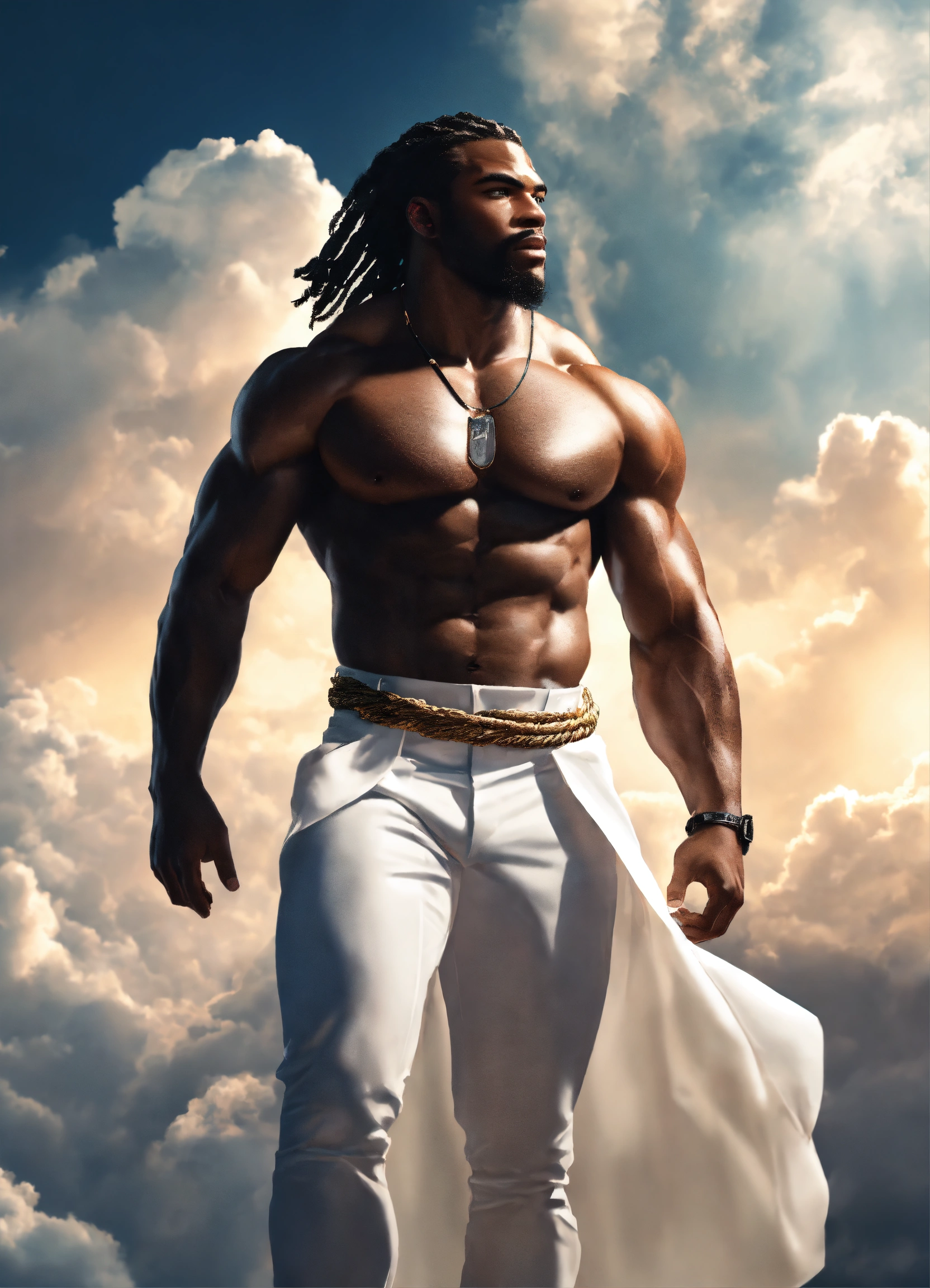 Lexica - A strong muscular handsome black male god, a huge handsome god ...