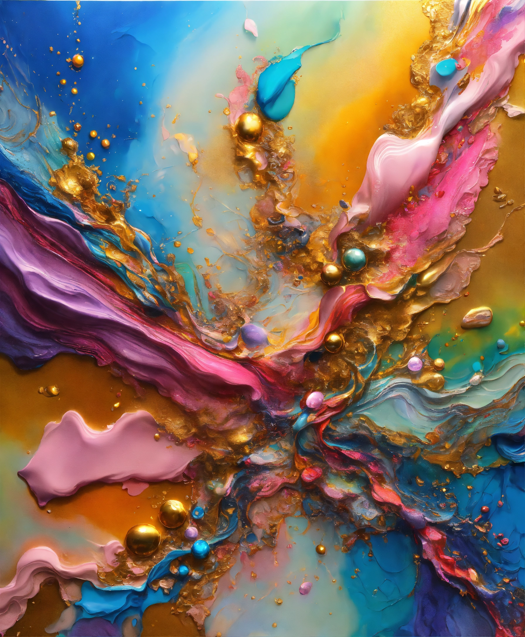 Lexica - Colorful abstract painting oil and water complex complicated ...