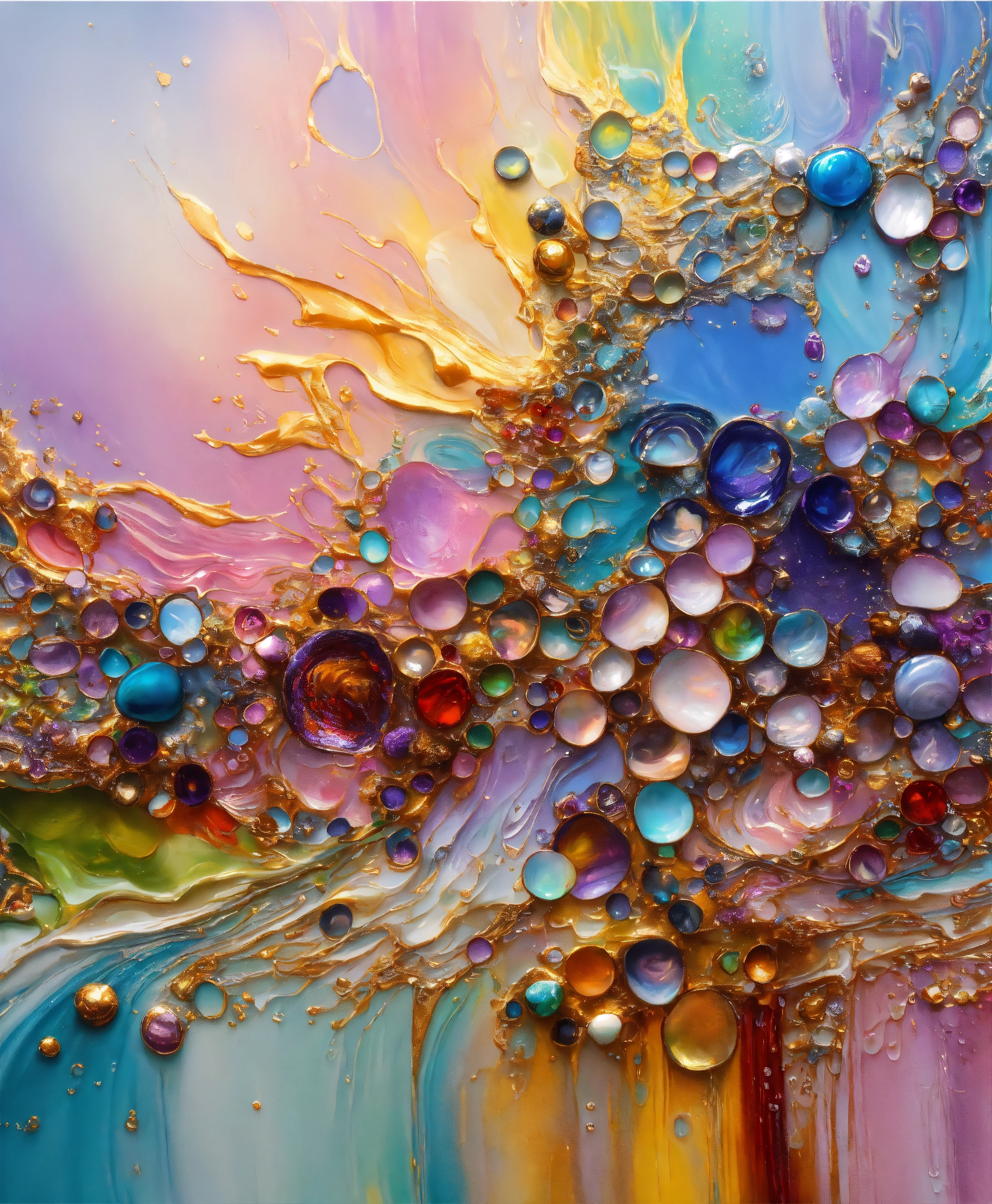 Lexica - Colorful abstract painting oil and water complex complicated ...