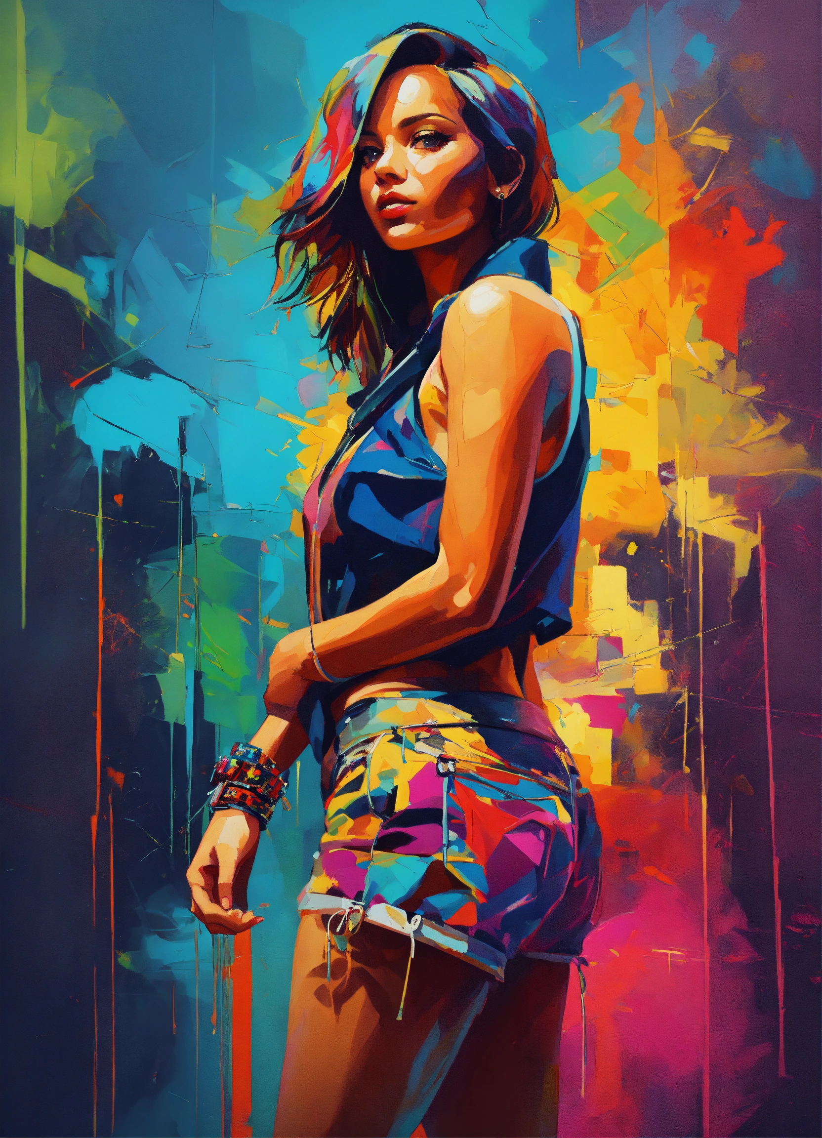 Lexica - A beautiful oil painting of a full body female vectorportrait ...