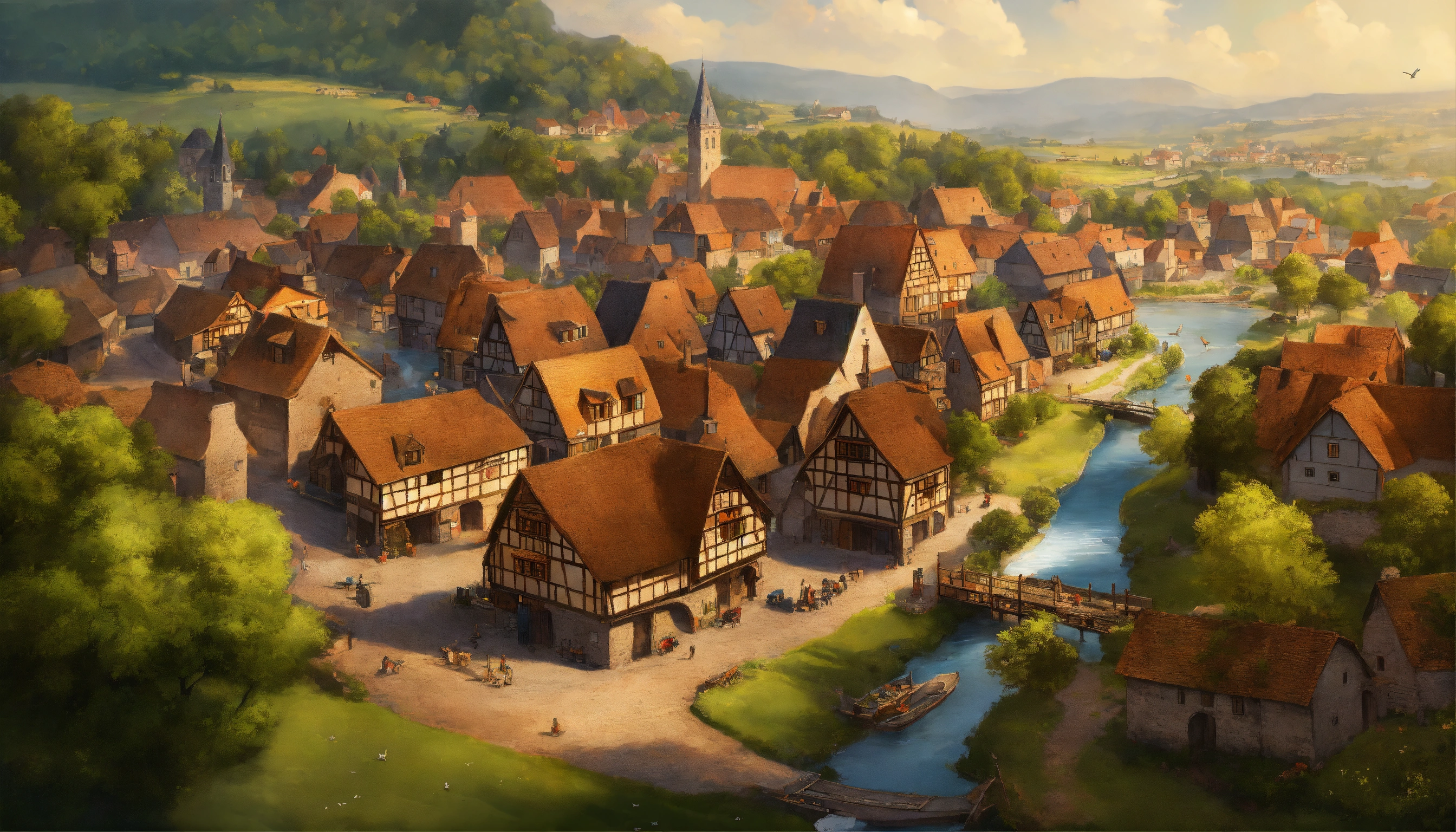 Lexica - Highly realistic, photography, Bird's eye view of a medieval ...
