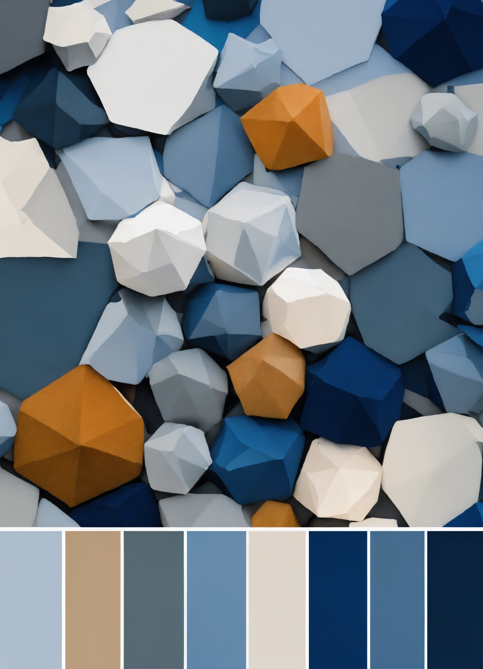 Lexica - Cold color palette, Distinct polygons, Small white gaps, blue ...