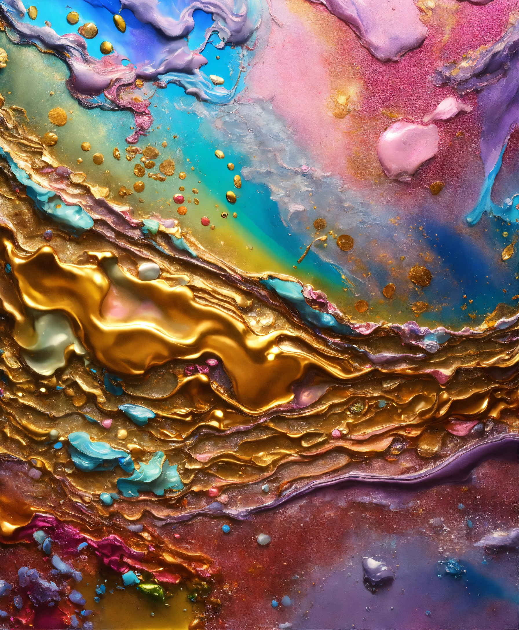 Lexica - Colorful abstract painting oil and water complex complicated ...