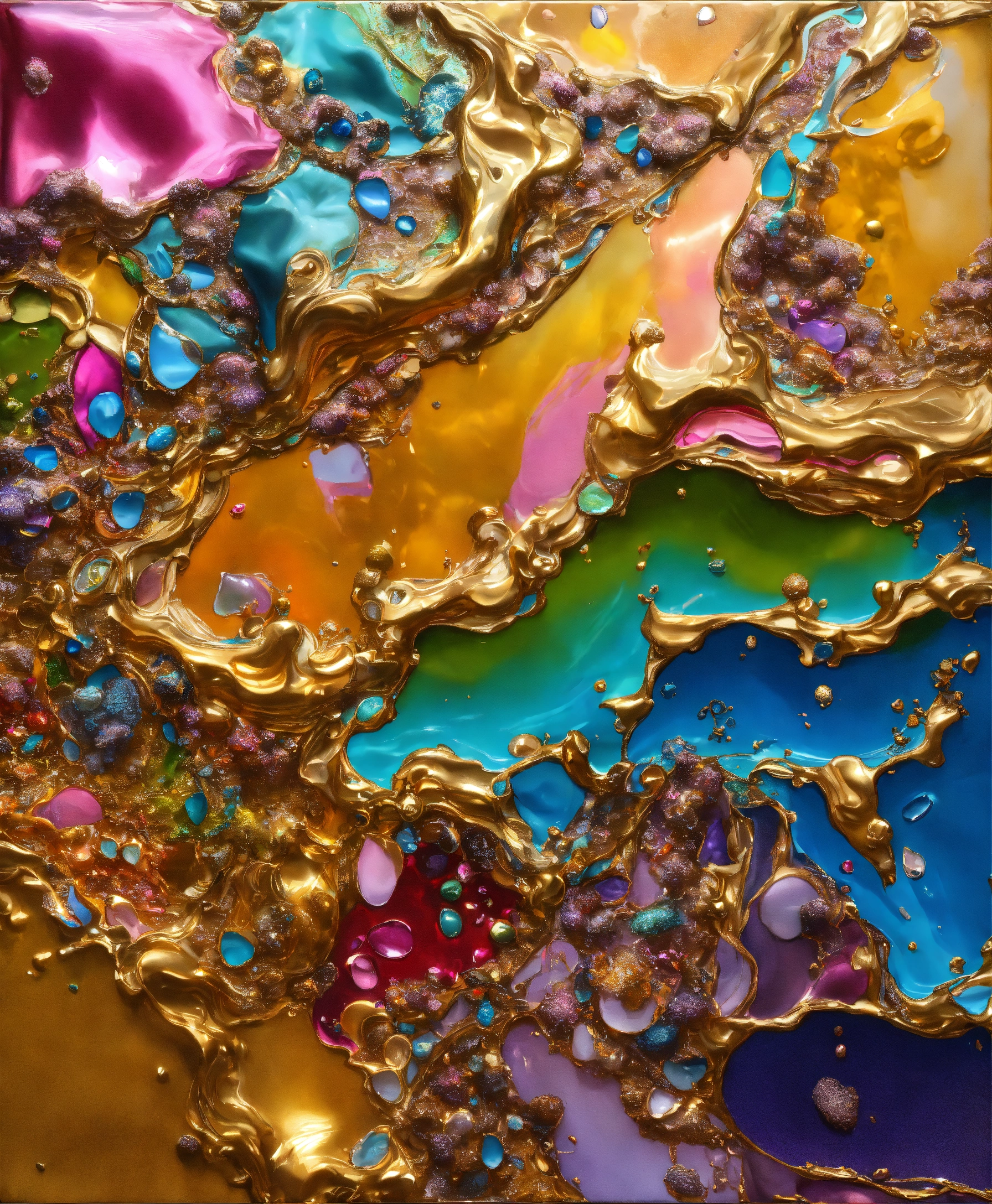 Lexica - Colorful abstract painting oil and water complex complicated ...