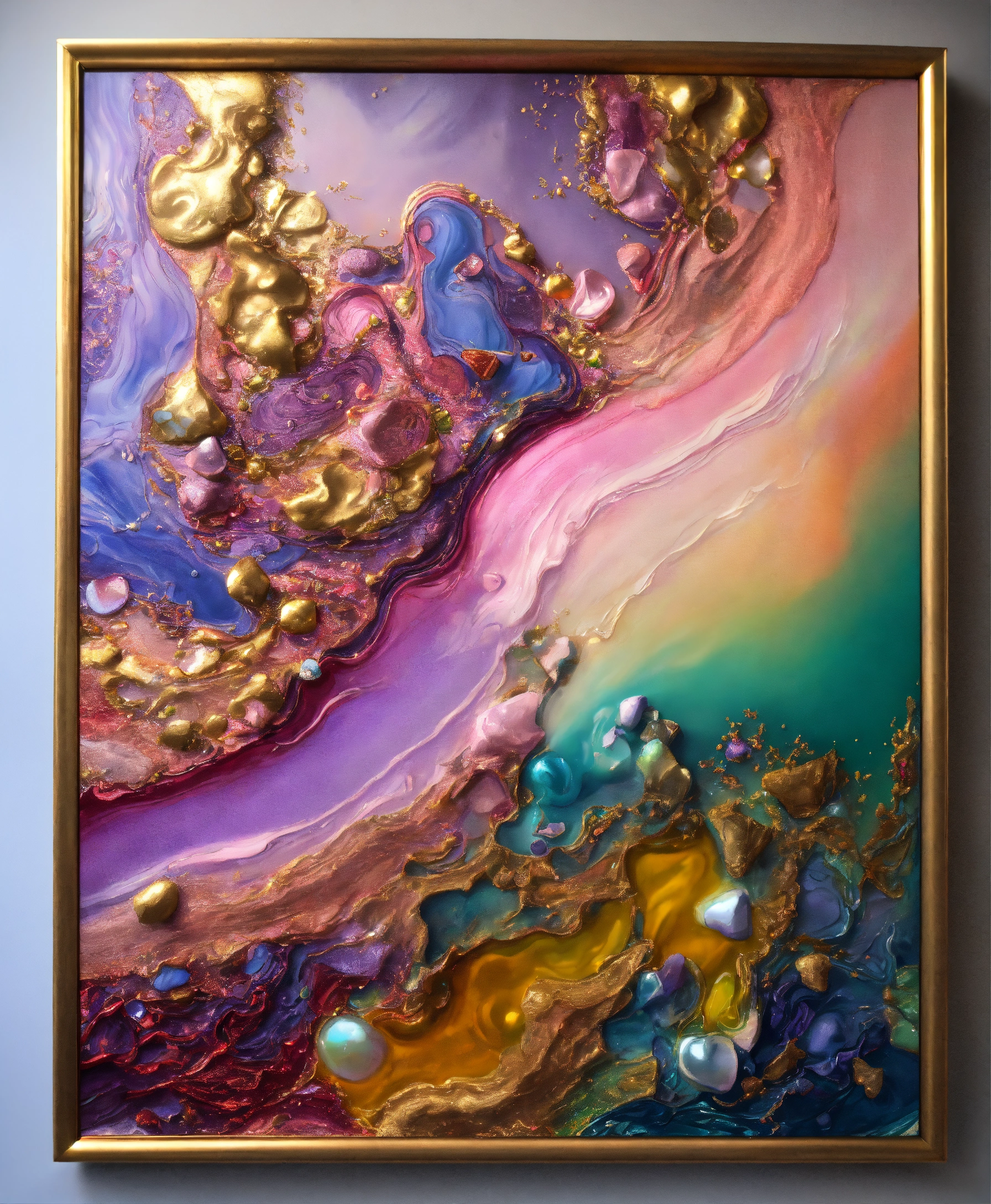Lexica - Colorful abstract painting oil and water complex complicated ...
