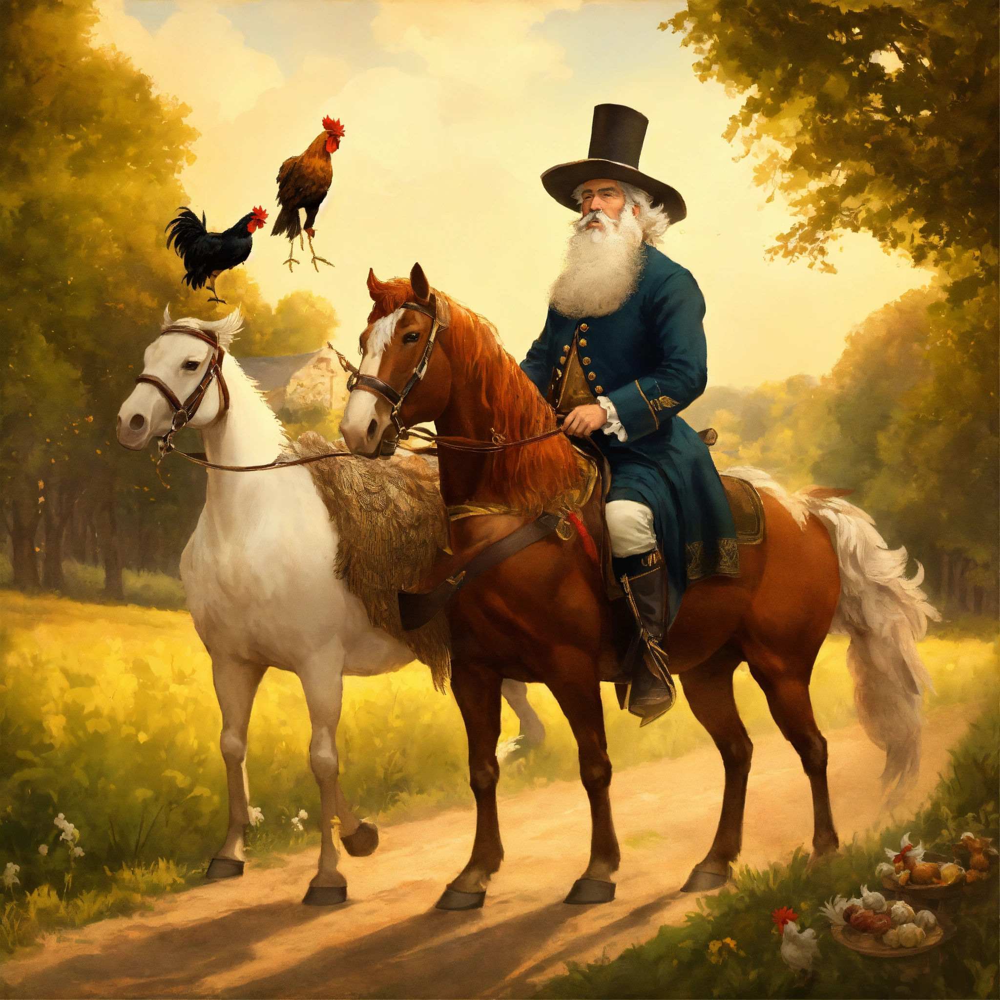 Lexica - 18th century style Jewish man with a white beard riding a ...