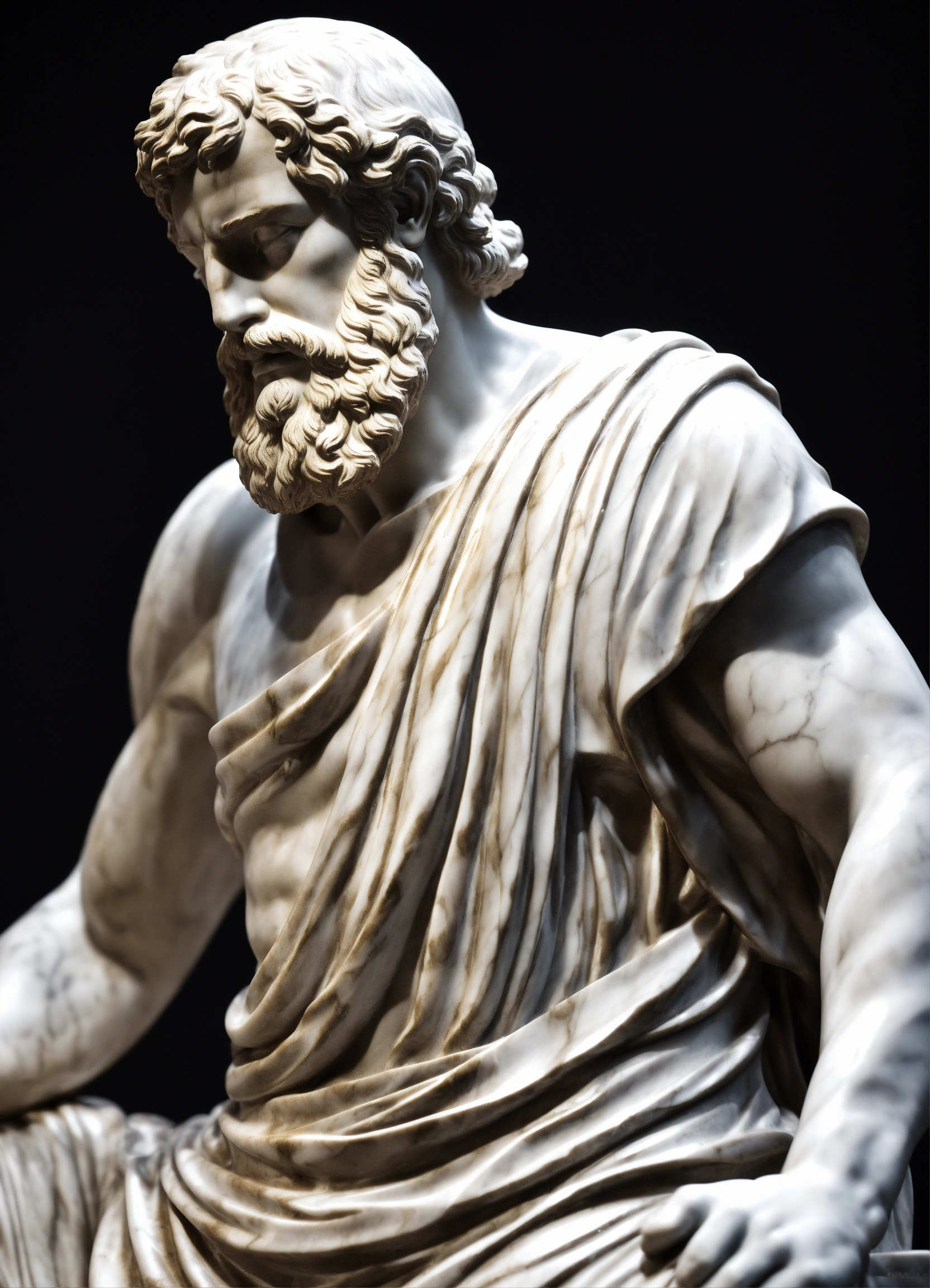 Lexica - Closup Roman statue of aristoteles black and white made of ...