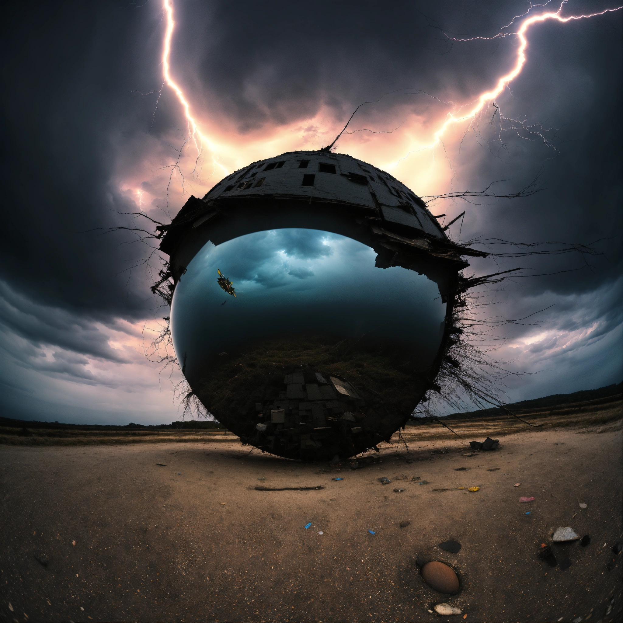 Lexica - Photo fish eye 3d Digital art Black strange object odd shape ...