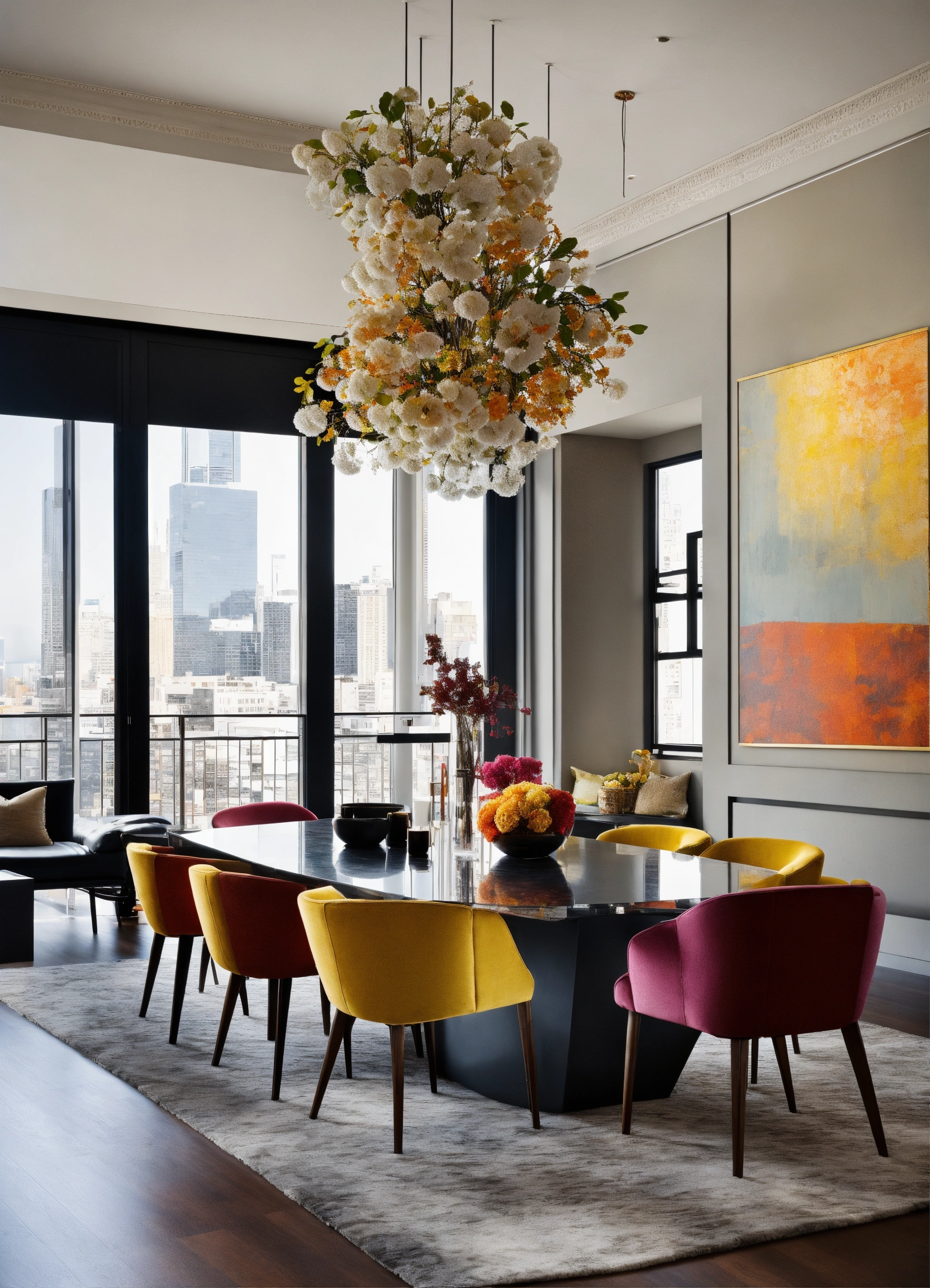 Lexica - Modern luxury penthouse with designer dining chairs in an ...