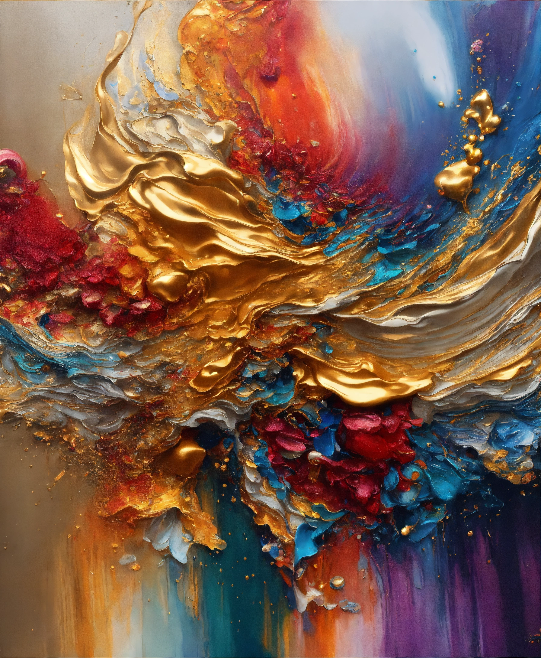Lexica - Colorful abstract painting oil and water complex complicated ...