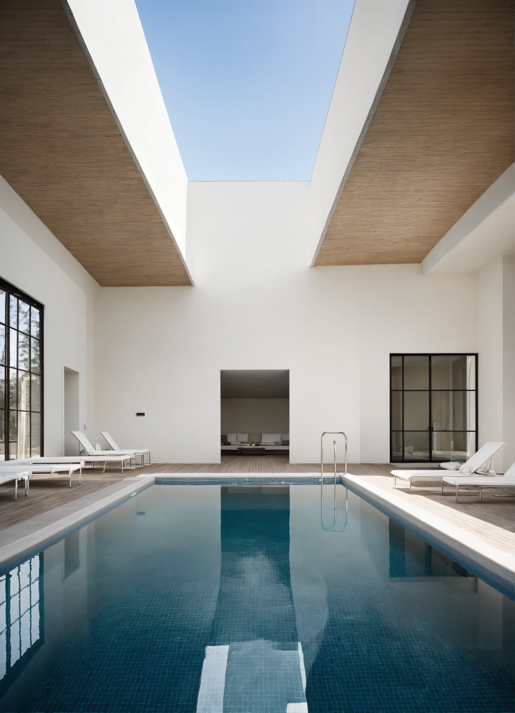 Lexica - Outdoor swimming pool ussr interior design minimalism white color