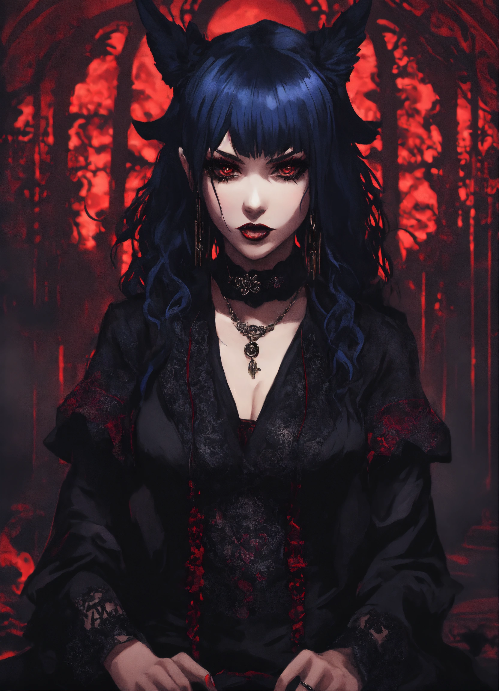 Lexica - Goth woman in evil anime style