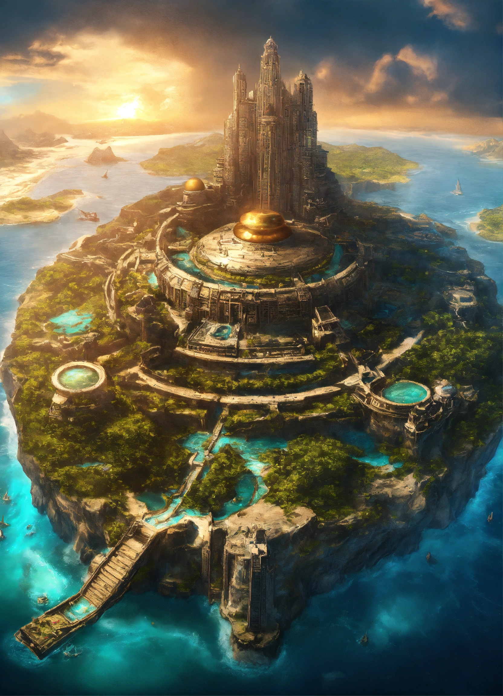Lexica - Atlantis filled with ancient black people. Round with 3 ...