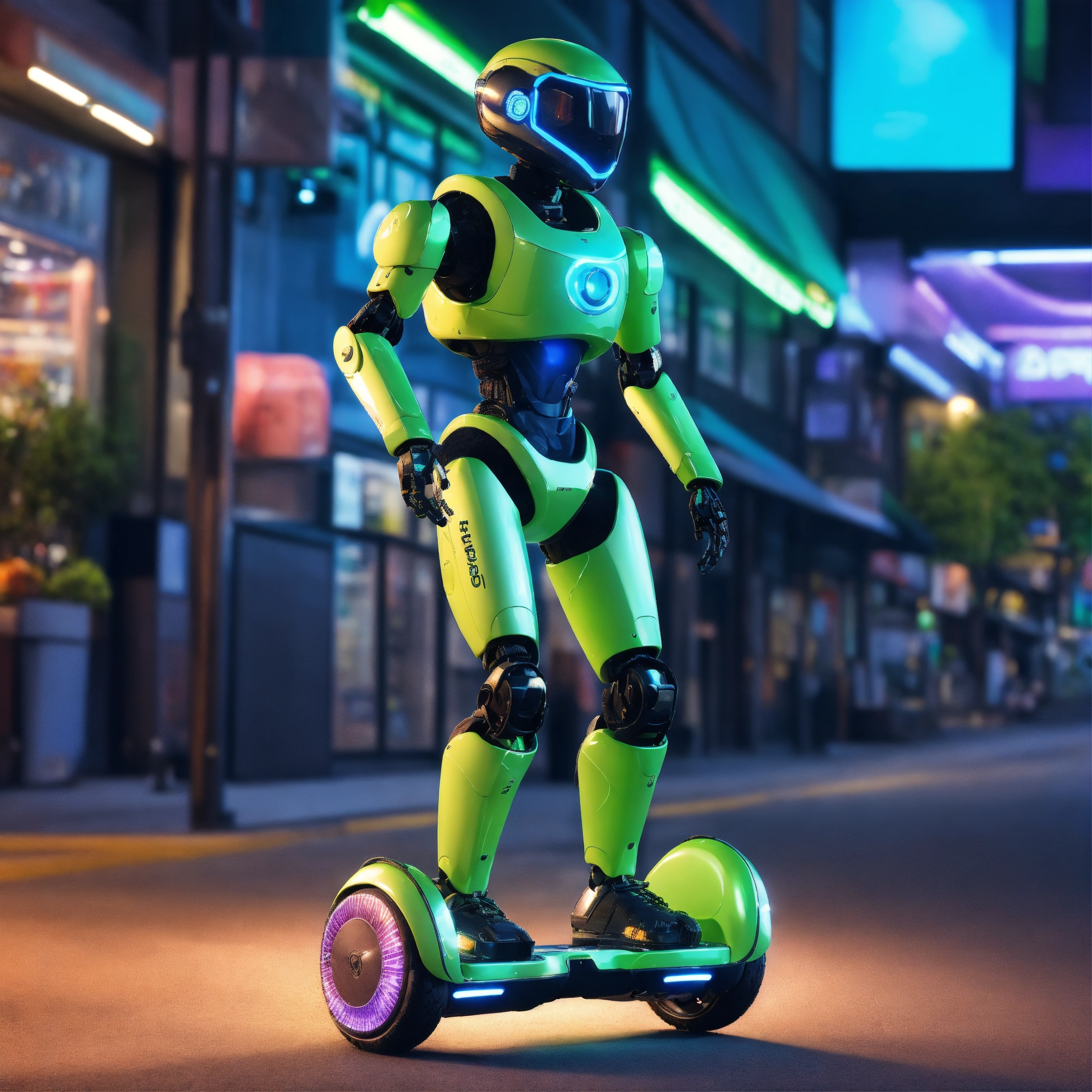 Lexica - A passionate male robot riding on Hoverboard, realistic man ...