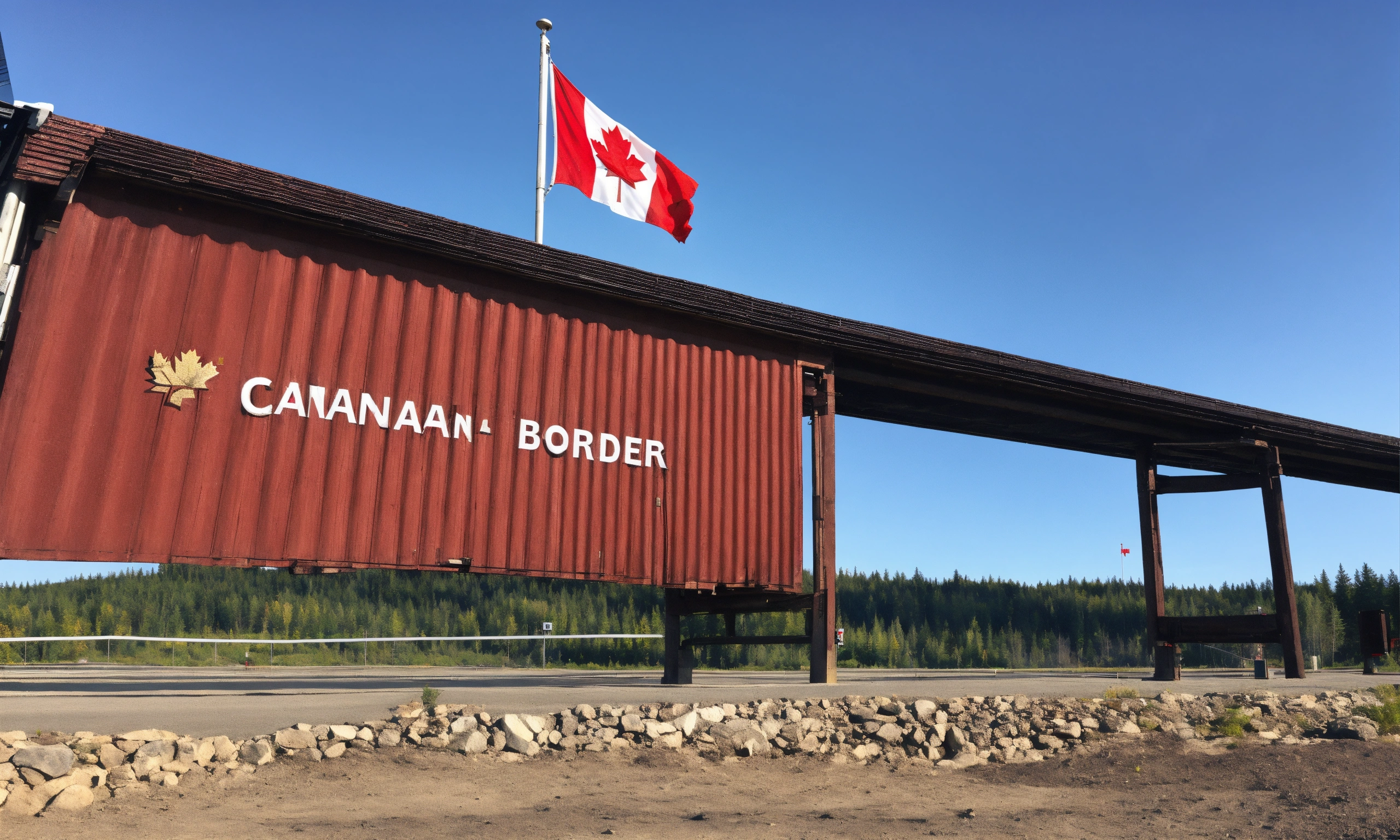 Lexica At the canadian border, canadian flag