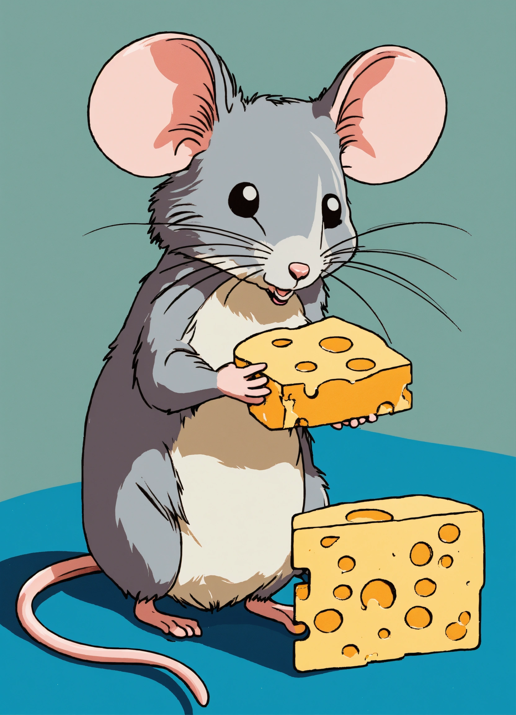 Lexica a mouse holding a block of cheese