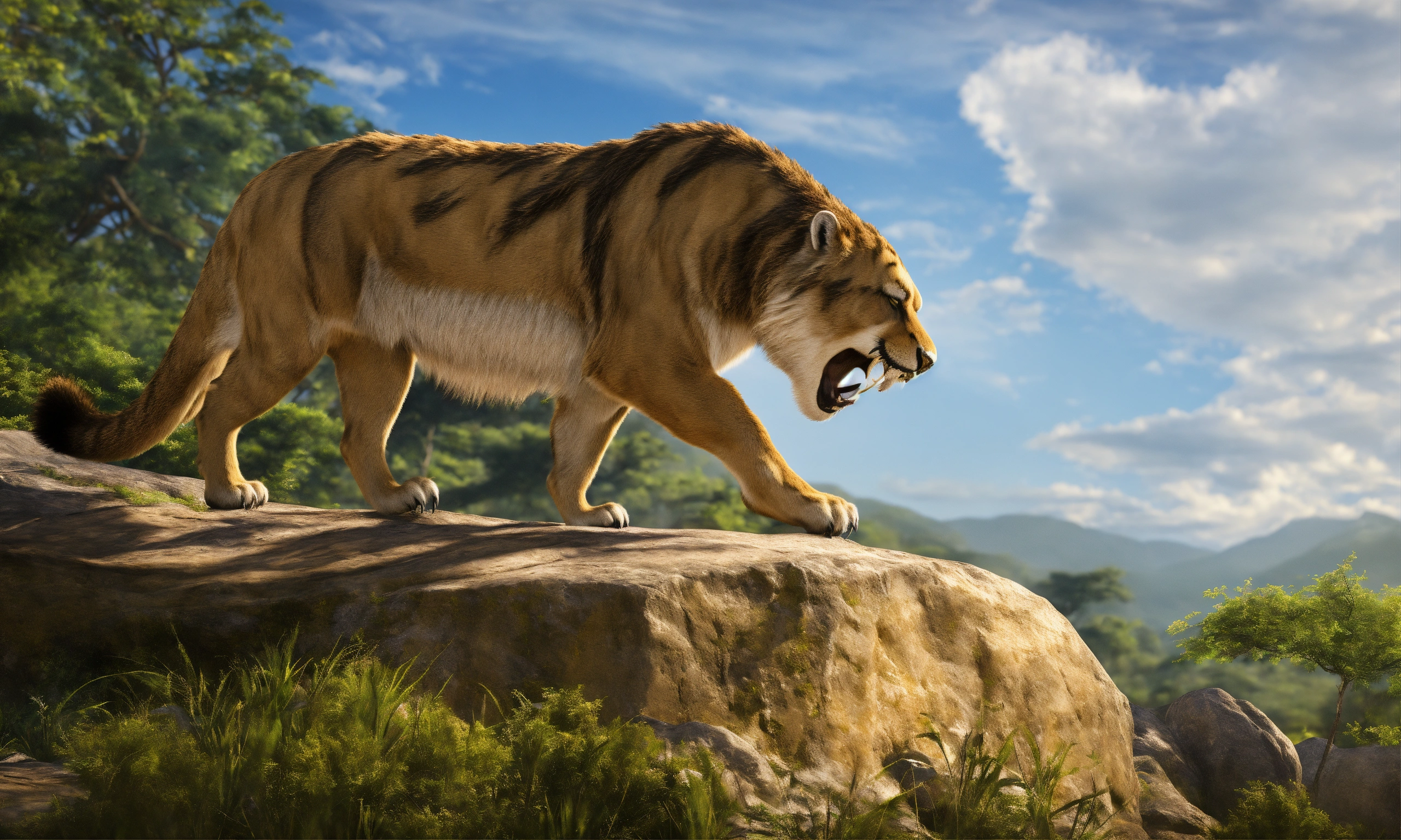 Lexica - Prehistoric sabertooth, photorealistic