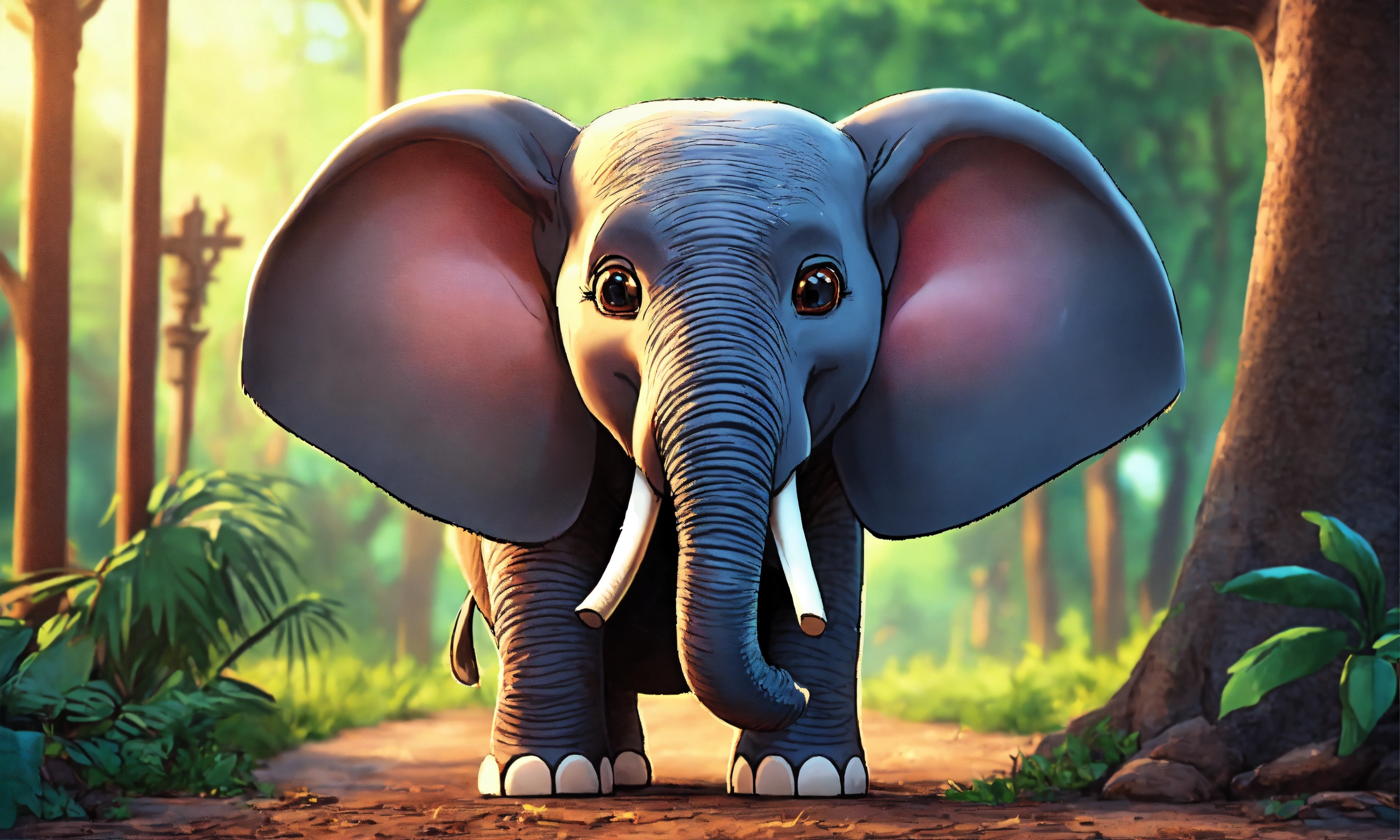 Lexica - Cartoon single elephant is talking very fast and lip syncing ...