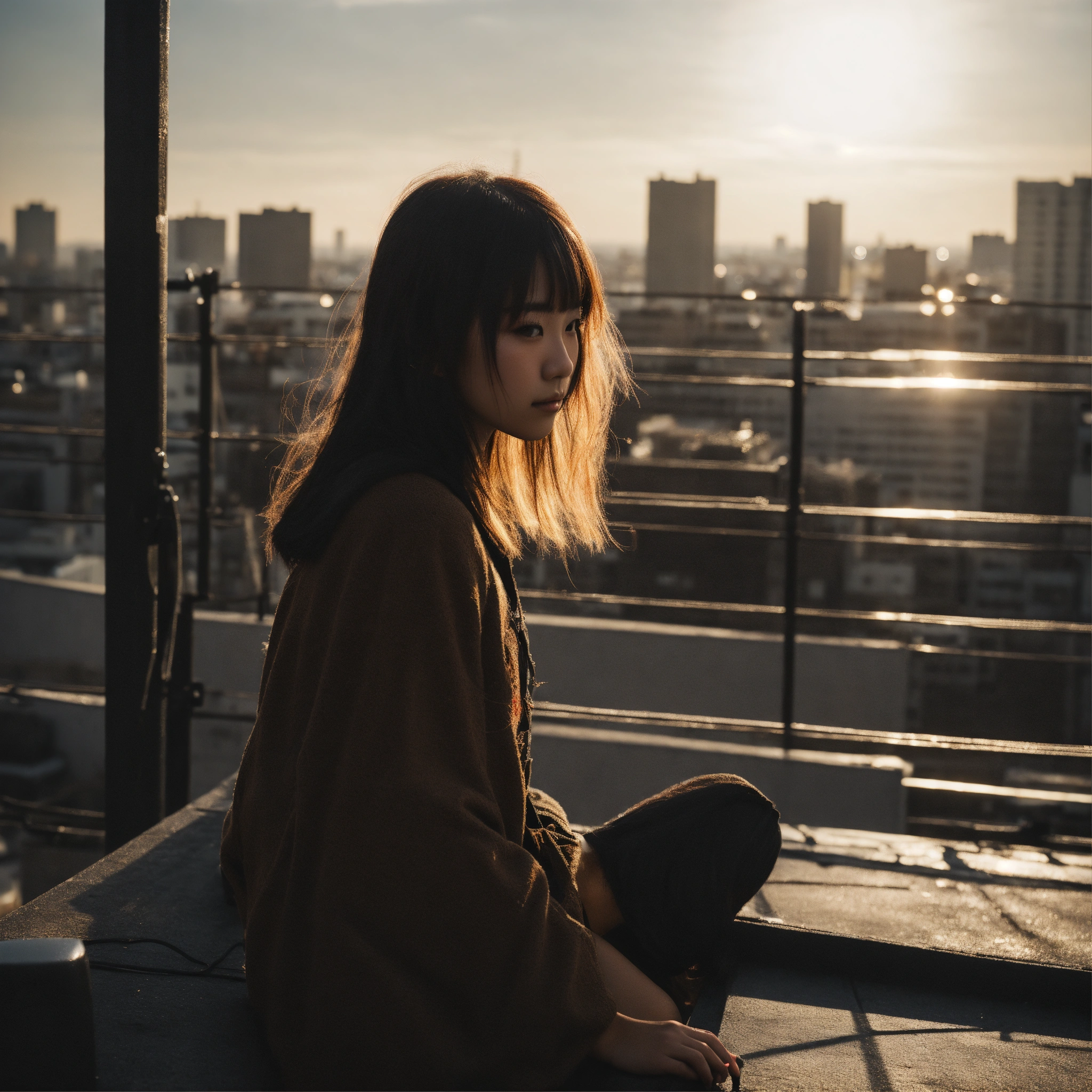 Lexica - A filmlike Photograph of a Japanese idol girl posing on a ...
