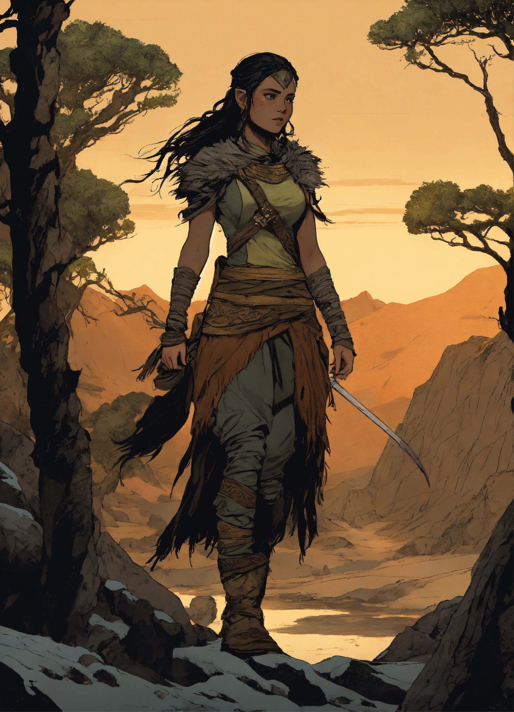 Lexica - Illustration of a young elf woman in the style of Bernie ...