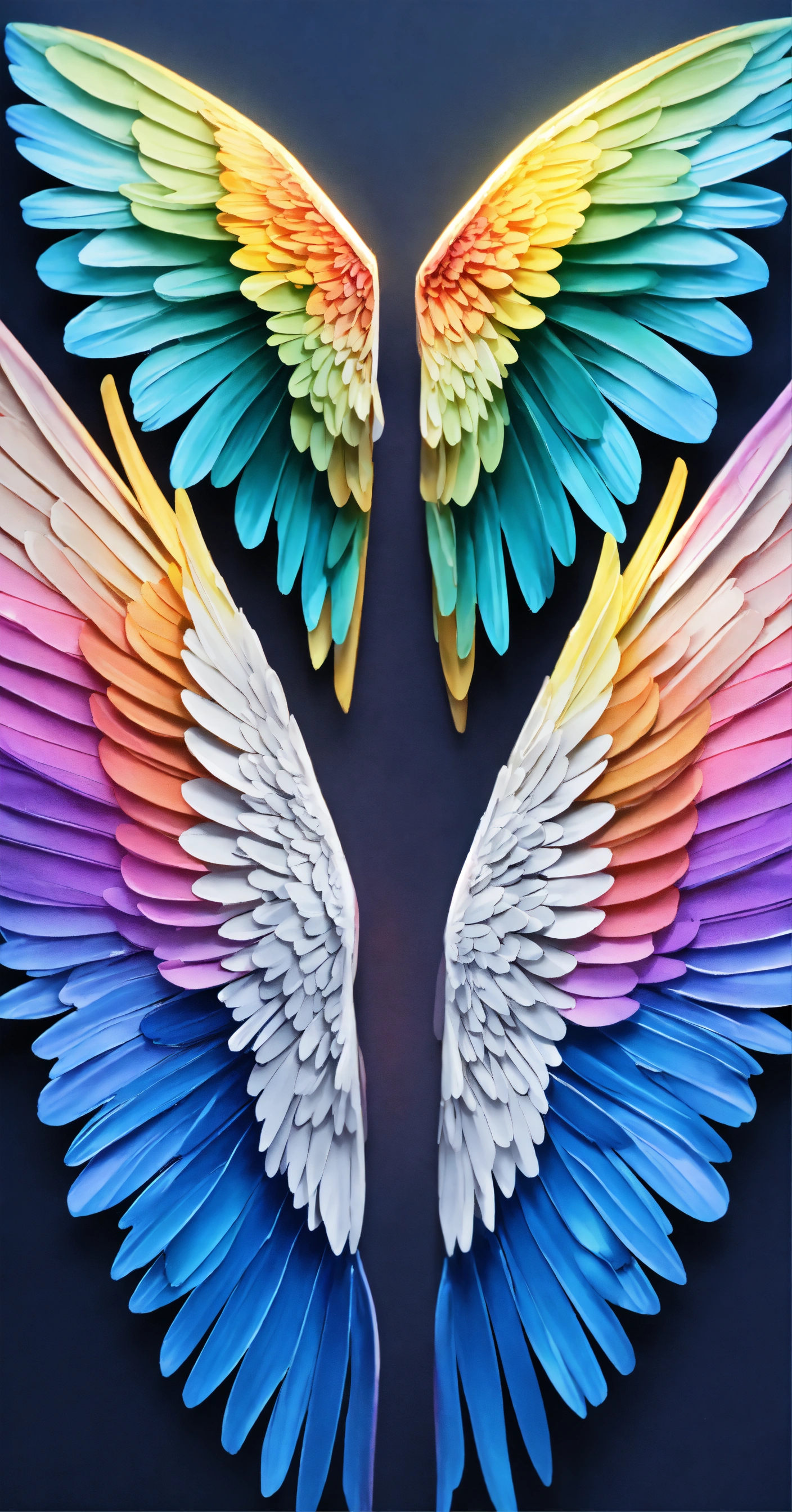 Lexica Beautiful and perfect small angel wings in soft rainbow colors