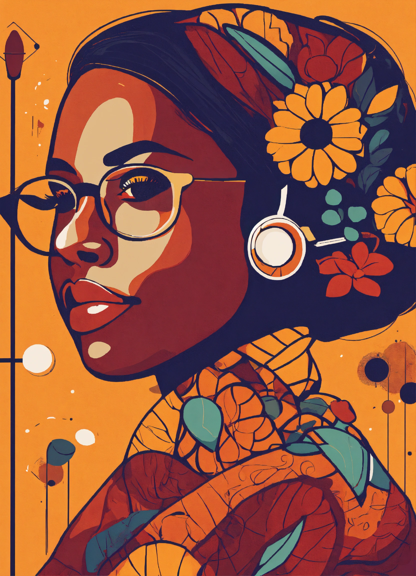 Lexica - Vector icon that represents a woman of color Embracing her ...