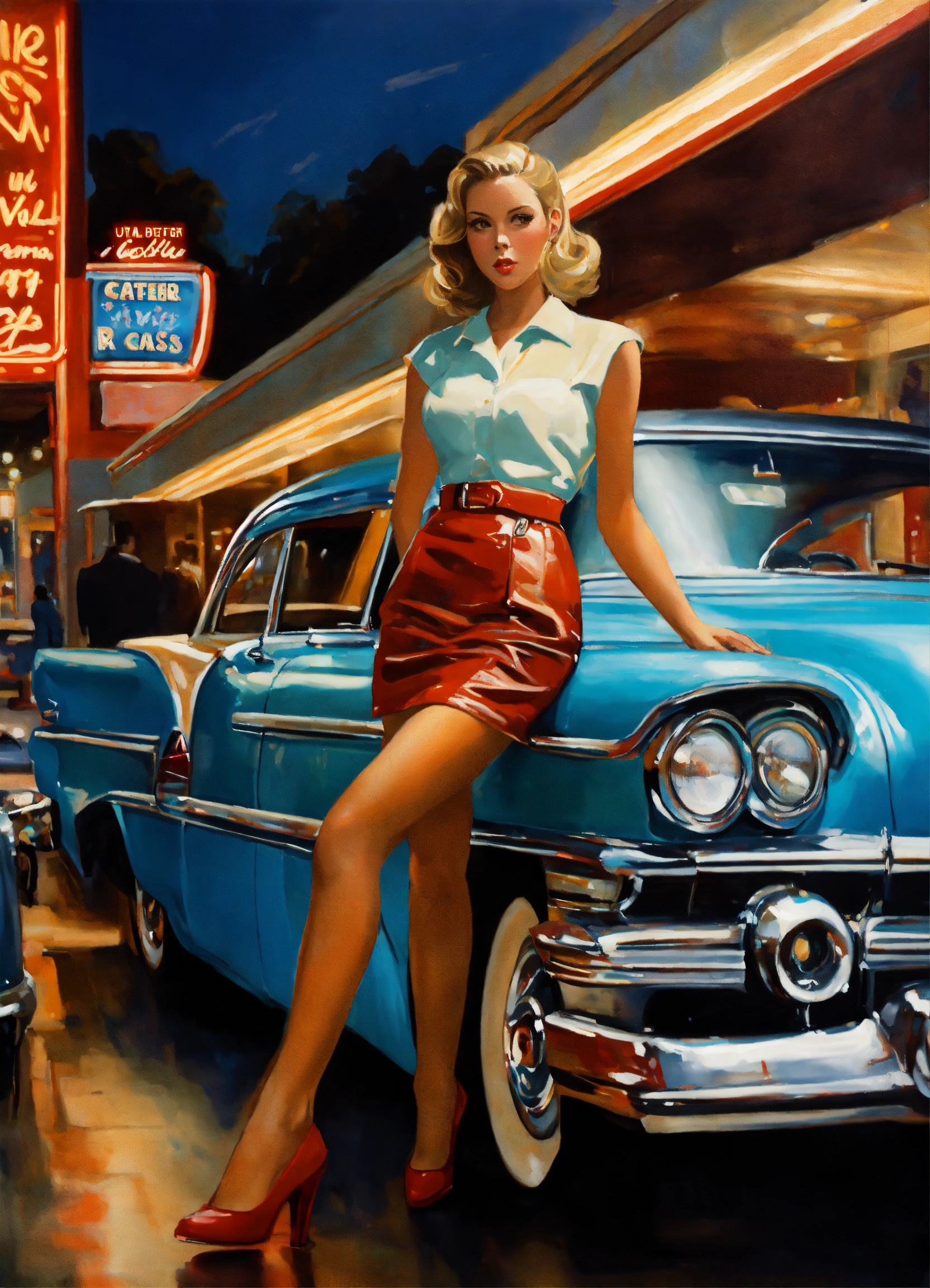 Lexica - Ultra realistic full body photo of american diner, with ...