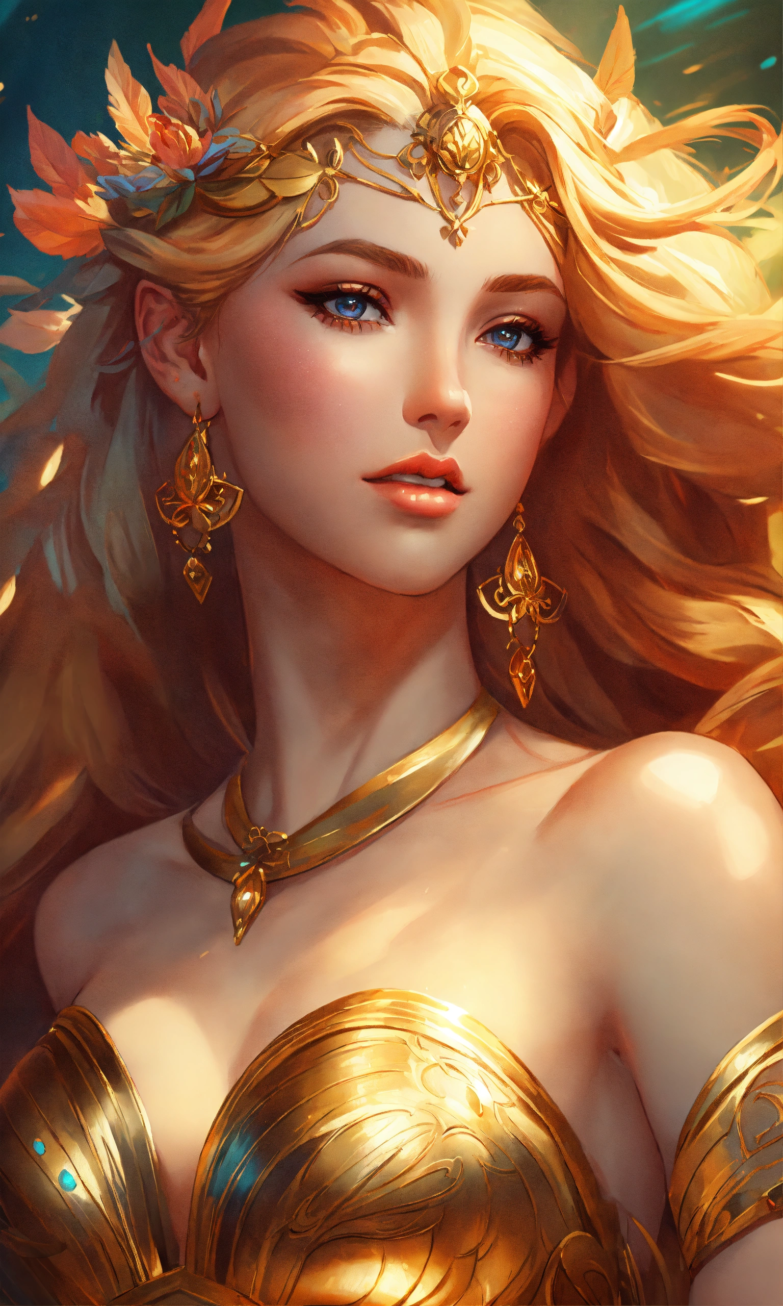 Lexica Portrait Of Goddess Aphrodite Stunning Beautiful Artwork Toned Body Golden Hair 8k