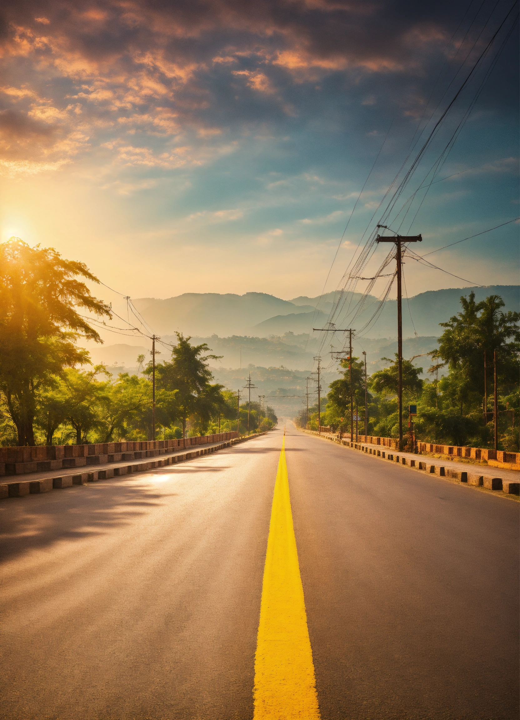 Lexica - Sunny day, road, indian city background, Landscape Photography ...