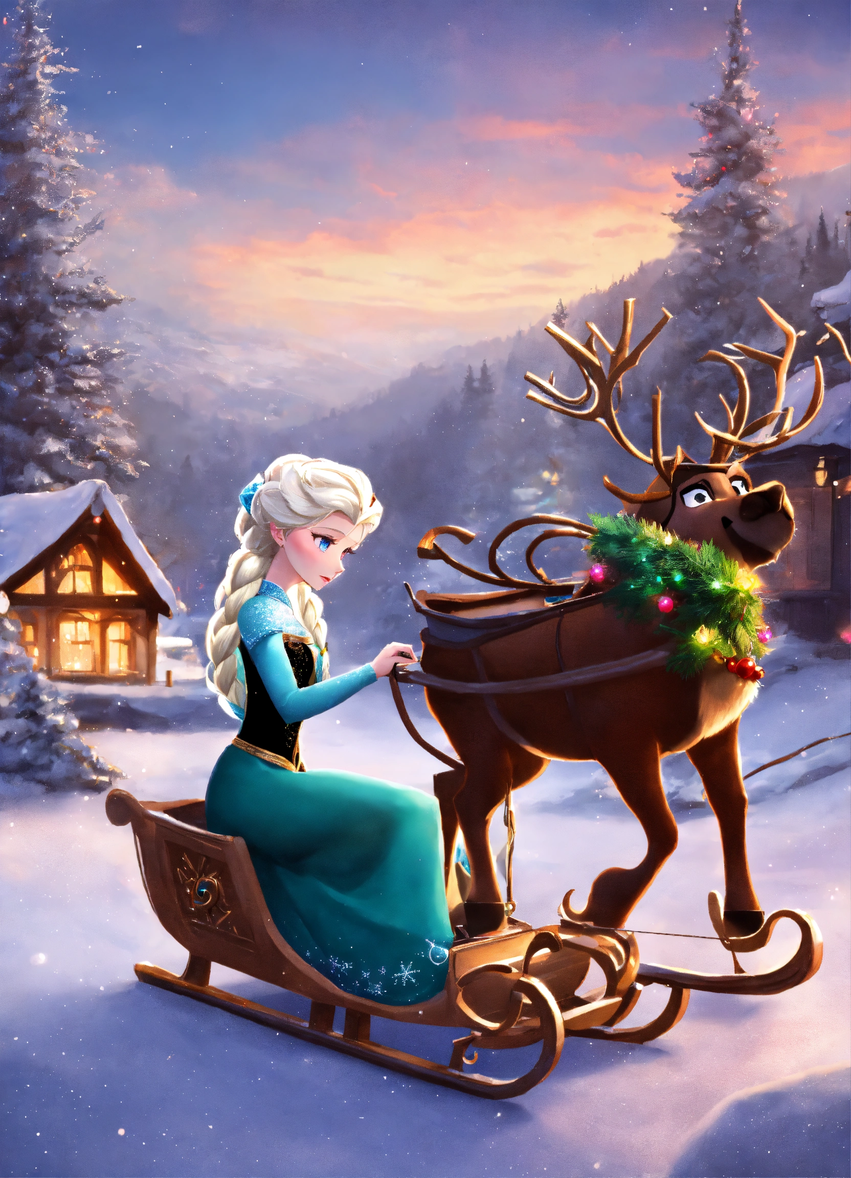 Lexica - Elsa repairs the sleigh
