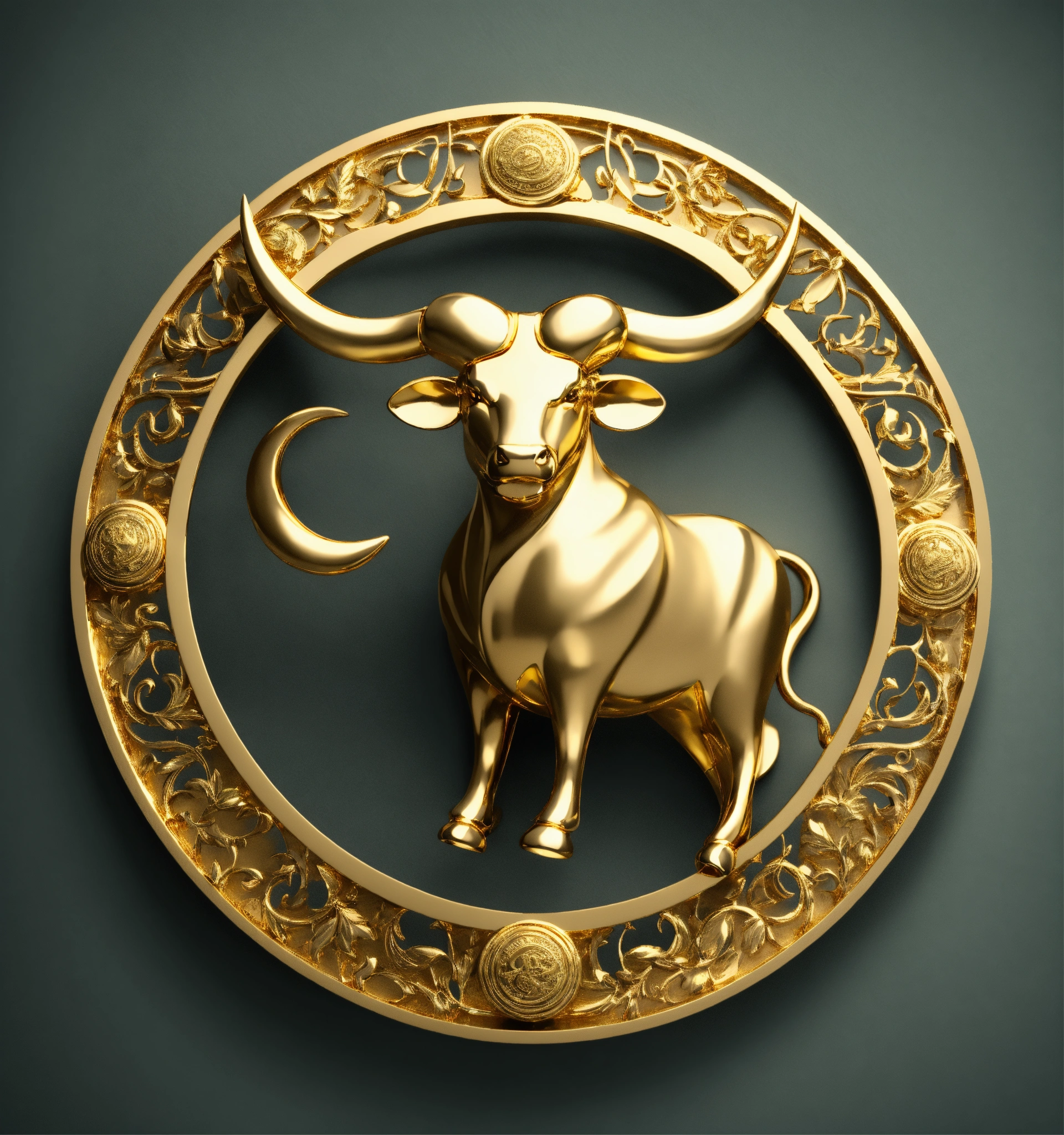 Lexica - Taurus sign in gold color in three-dimensional image