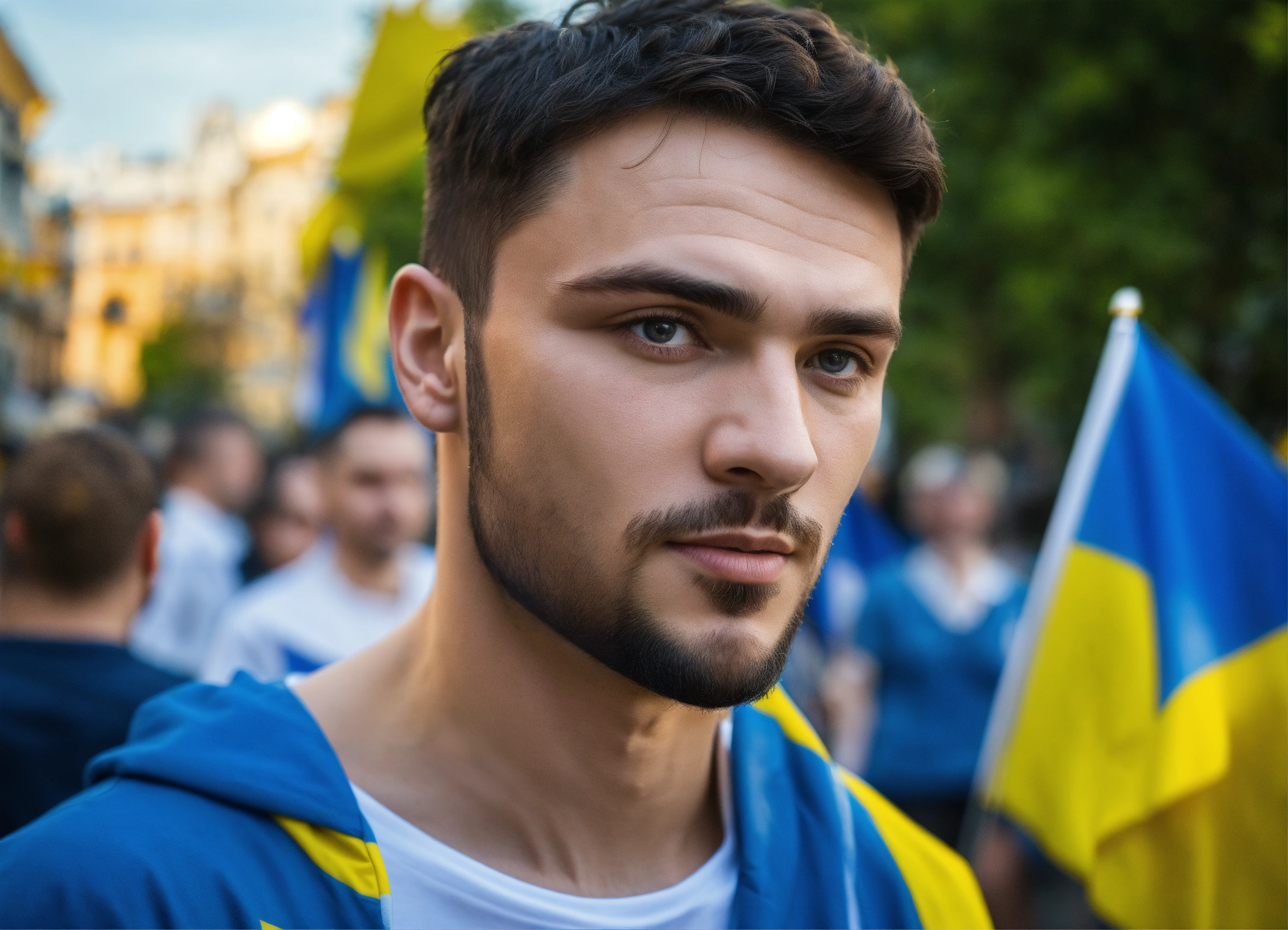 Lexica - Beautiful man with Ukraine, on street Kiev, without glasses ...