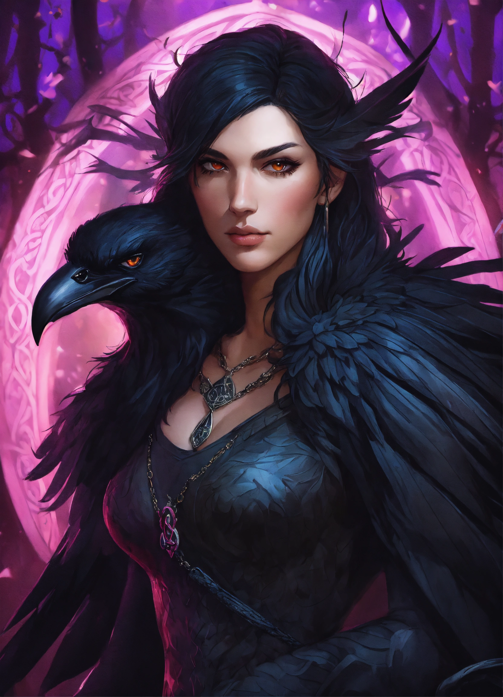 Lexica - Portrait of a the morrigan, black, crow theme, Celtic ...