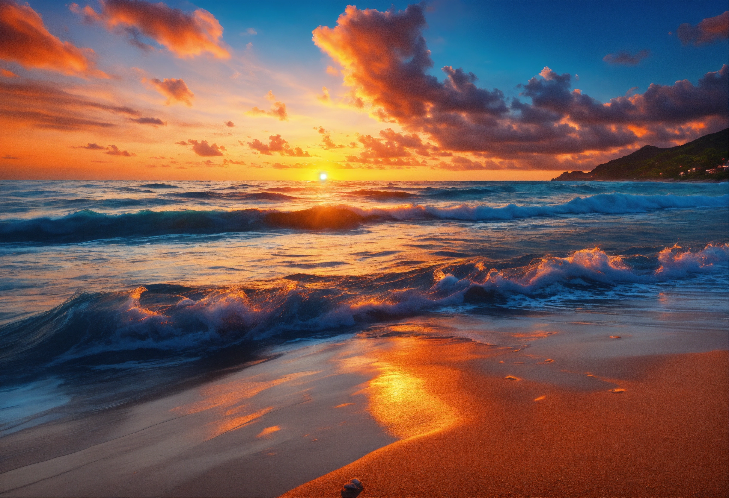Lexica - The most beautiful beach sunset photo-realistic