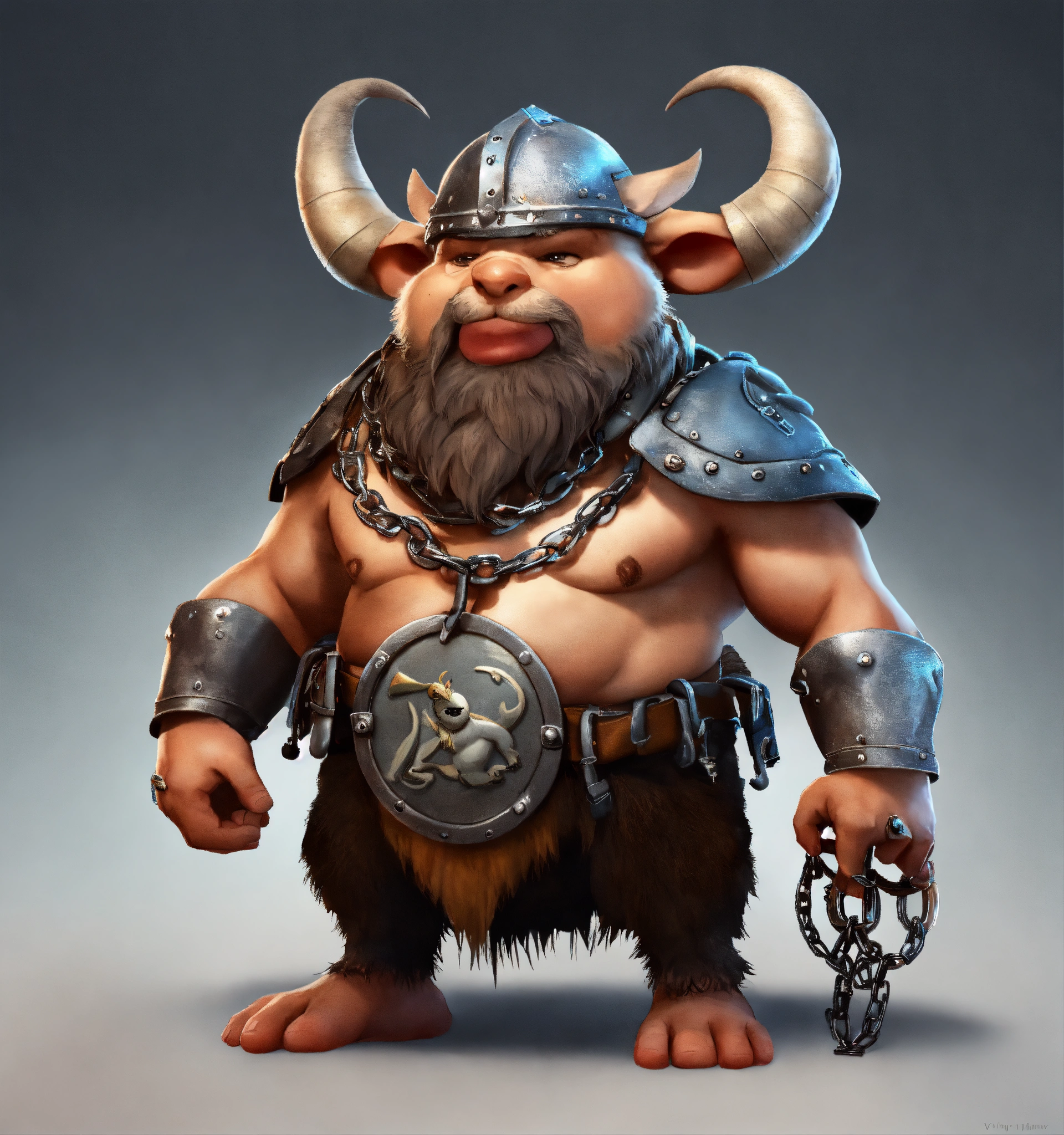 Lexica - A game character cartoonish realistic heavy metal round body ...