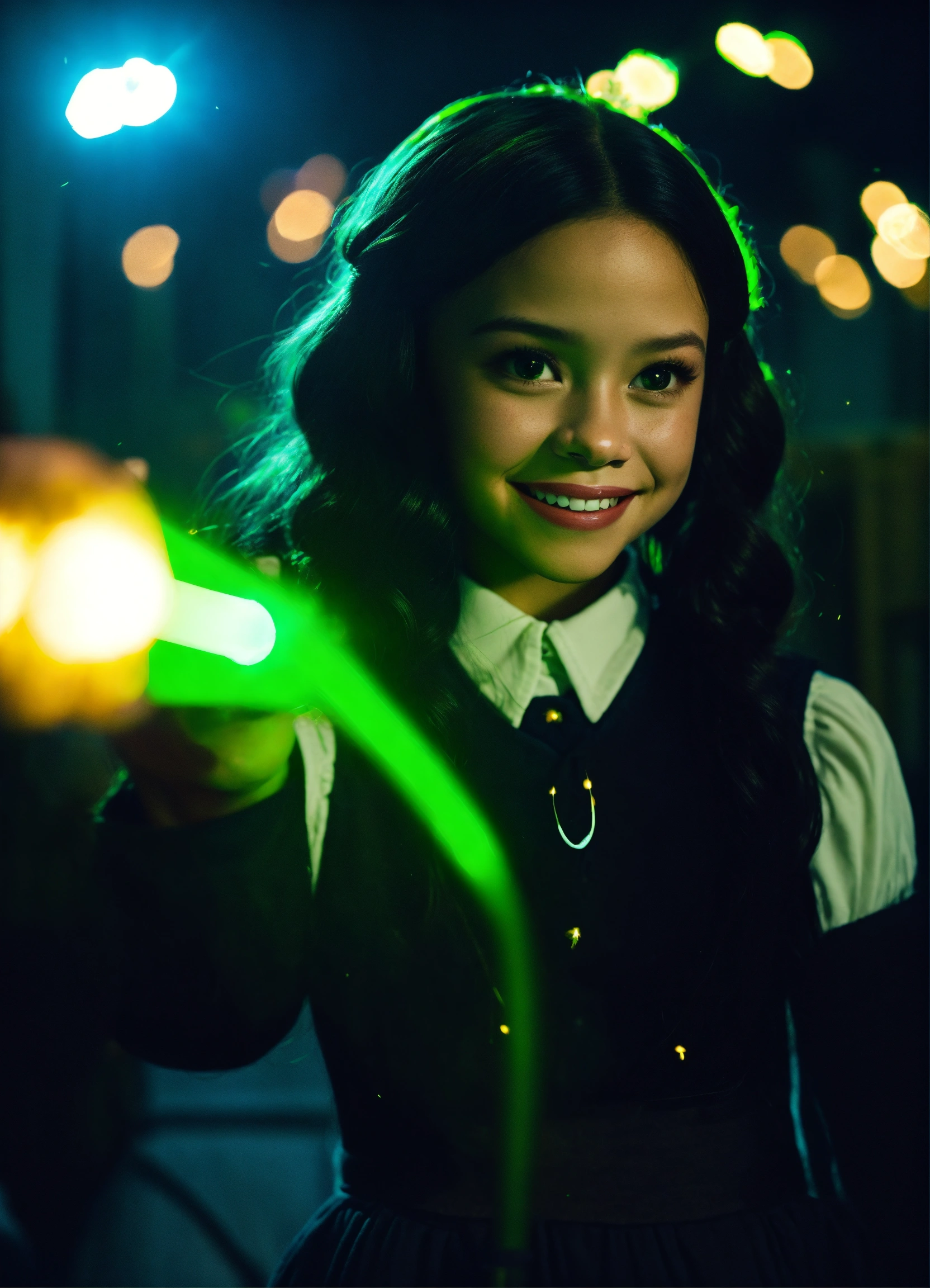 Lexica - A beautiful Jenna Ortega as Wednesday Addams, grinning evilly ...
