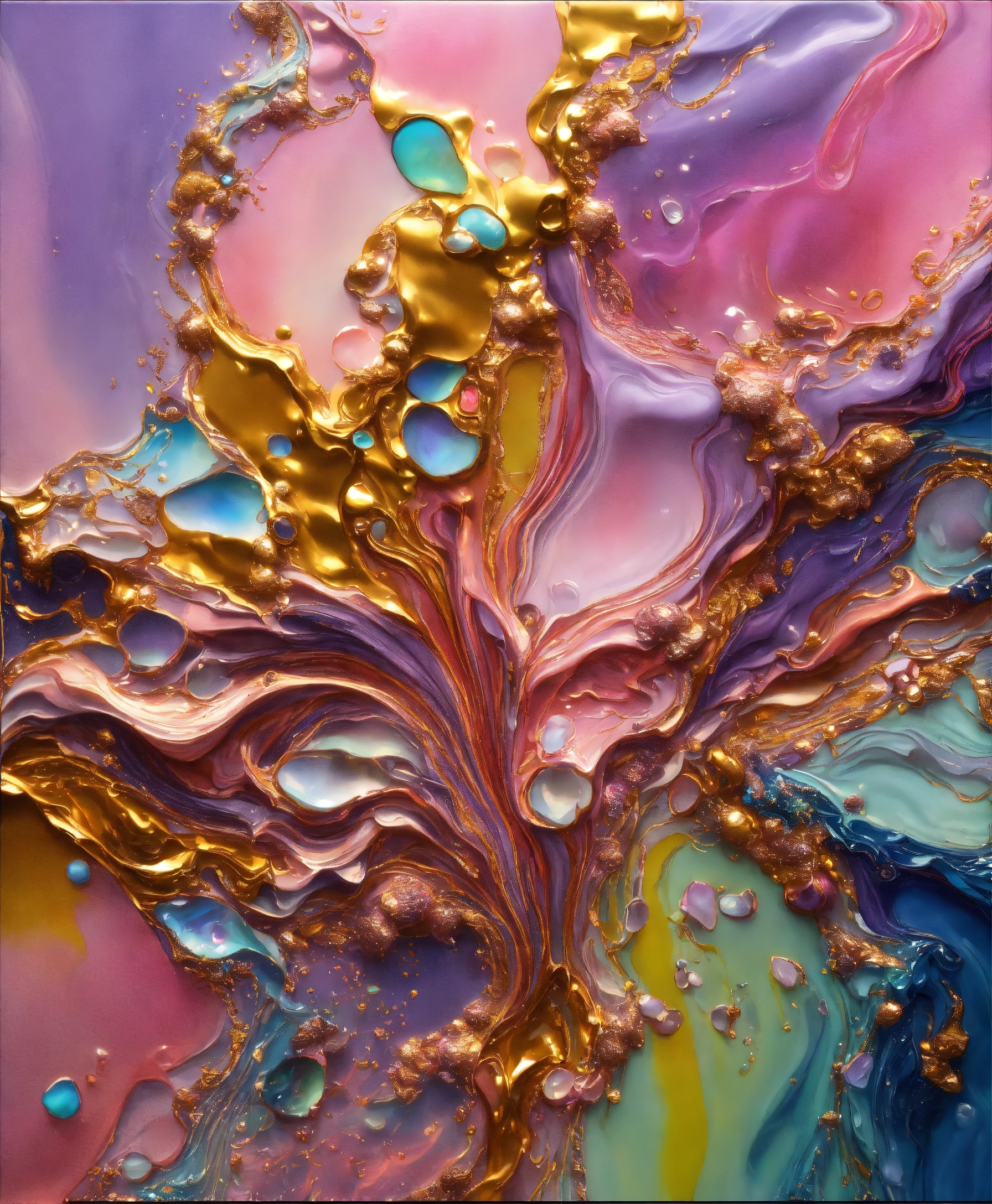 Lexica - Colorful abstract painting oil and water complex complicated ...