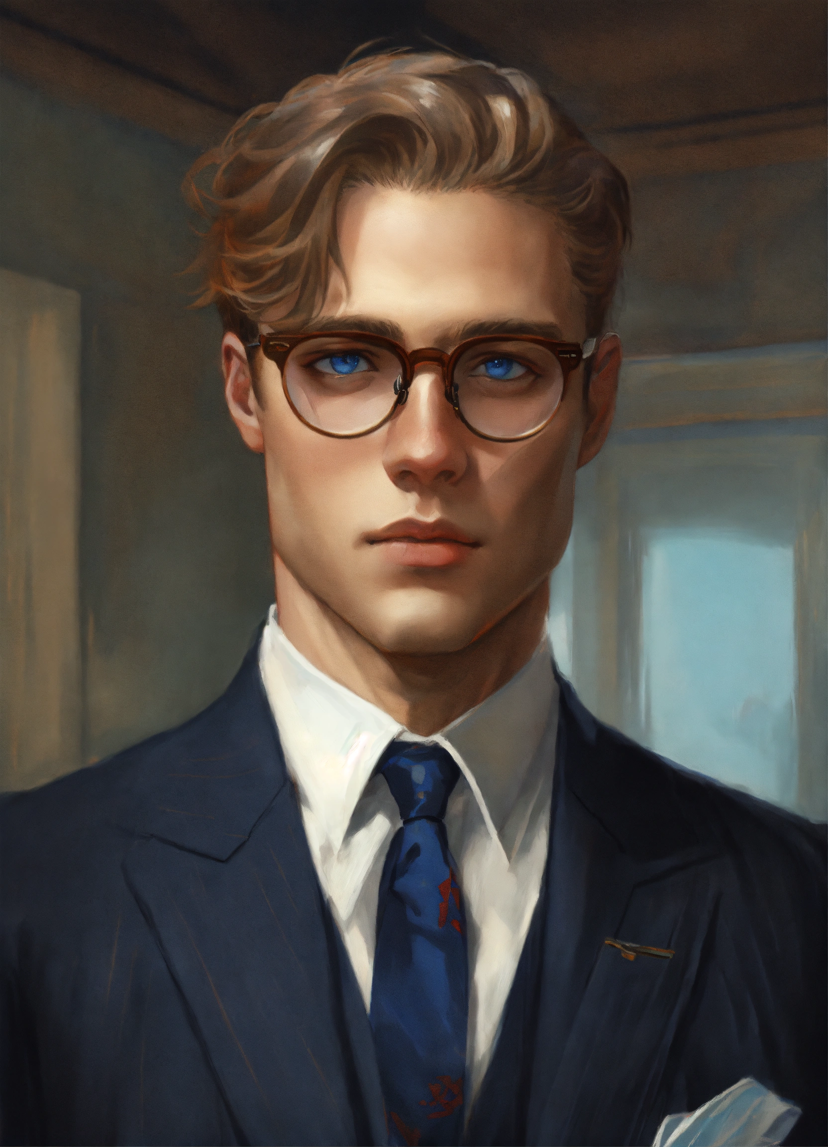 Lexica - A caucasian male with aviator glasses with blue eyes and side ...