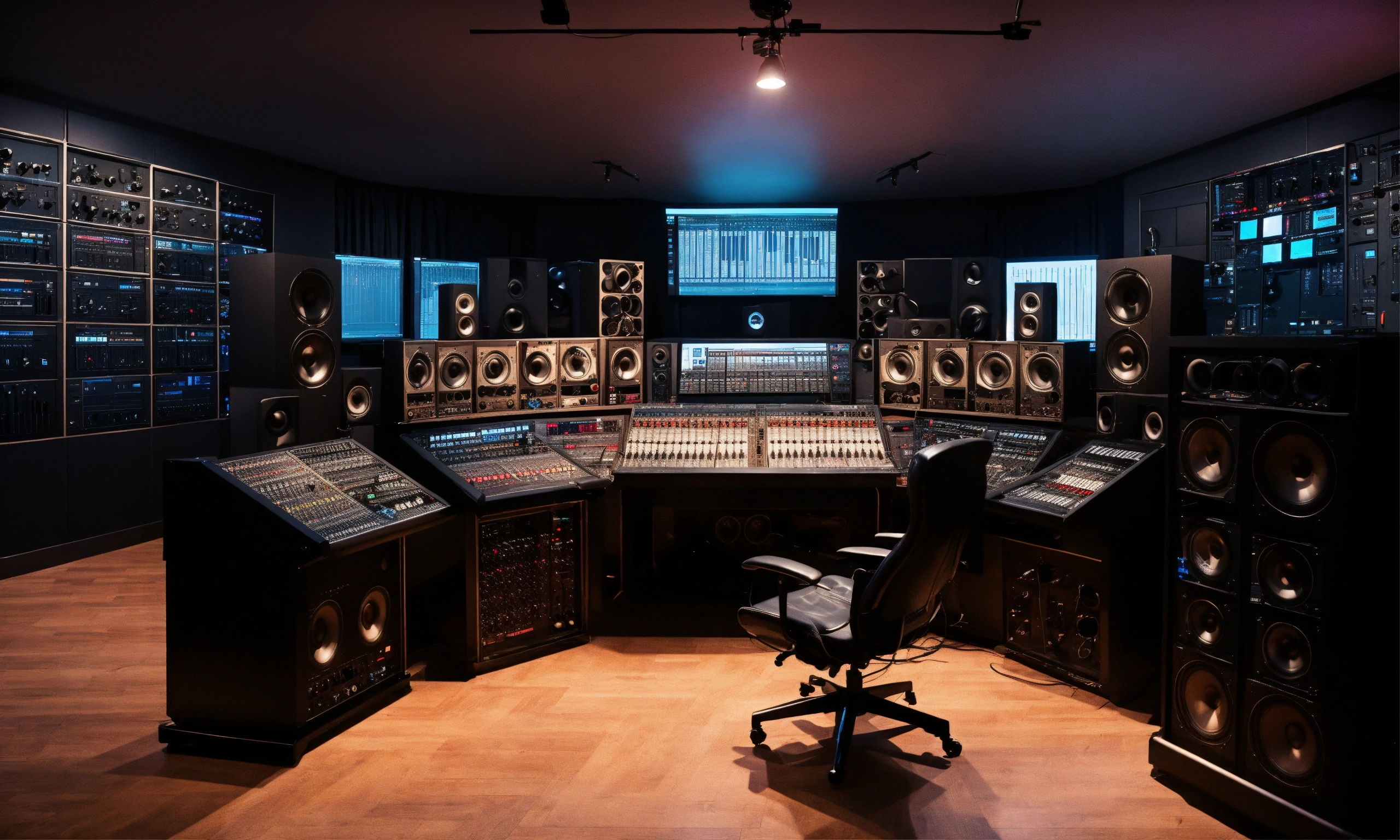 Lexica - Mega modern audio studio with noire detective office feeling ...