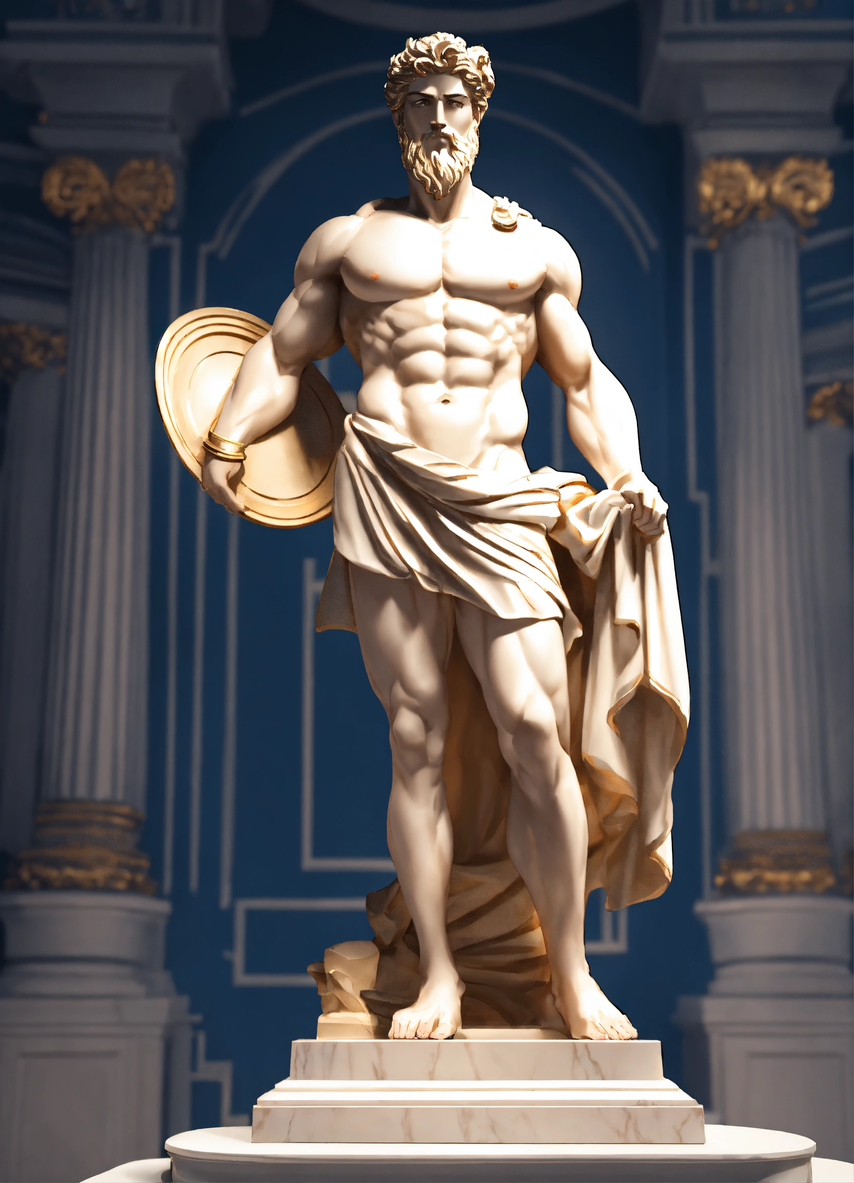 Lexica - Statue of a muscular greek god out of withe marbel having ...