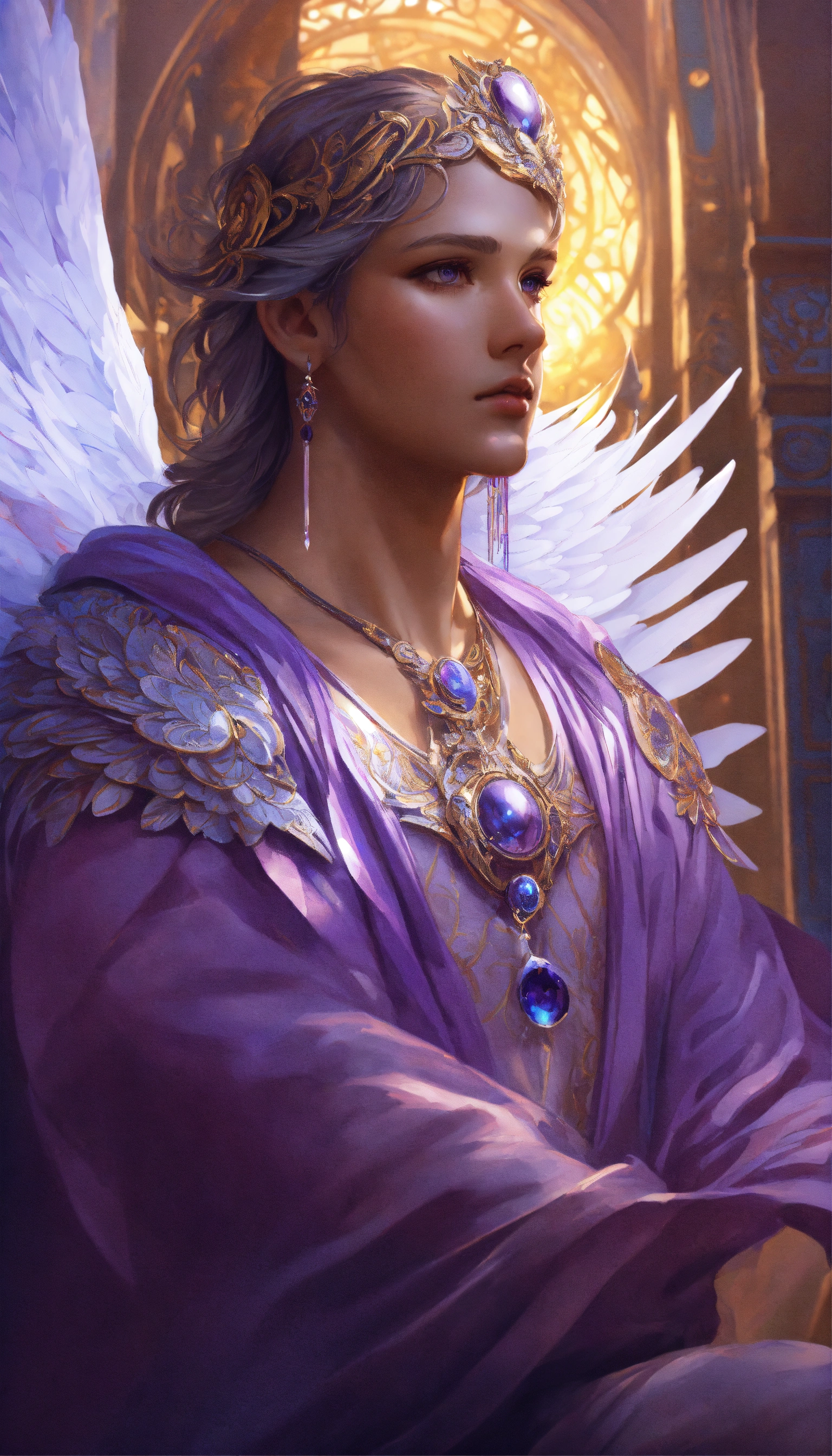 Lexica Male angel, wings, intricate, highly detailed, digital