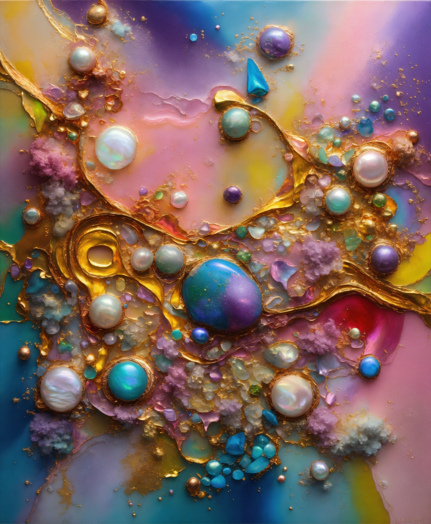 Lexica - Colorful abstract painting oil and water complex complicated ...